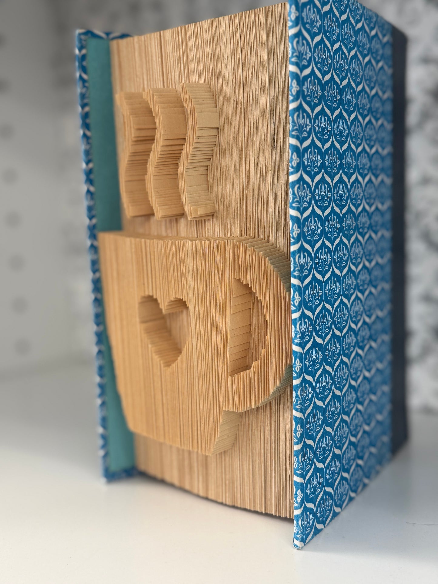 Folded Book Art - Steaming Coffee Cup / Heart (Cut Style)
