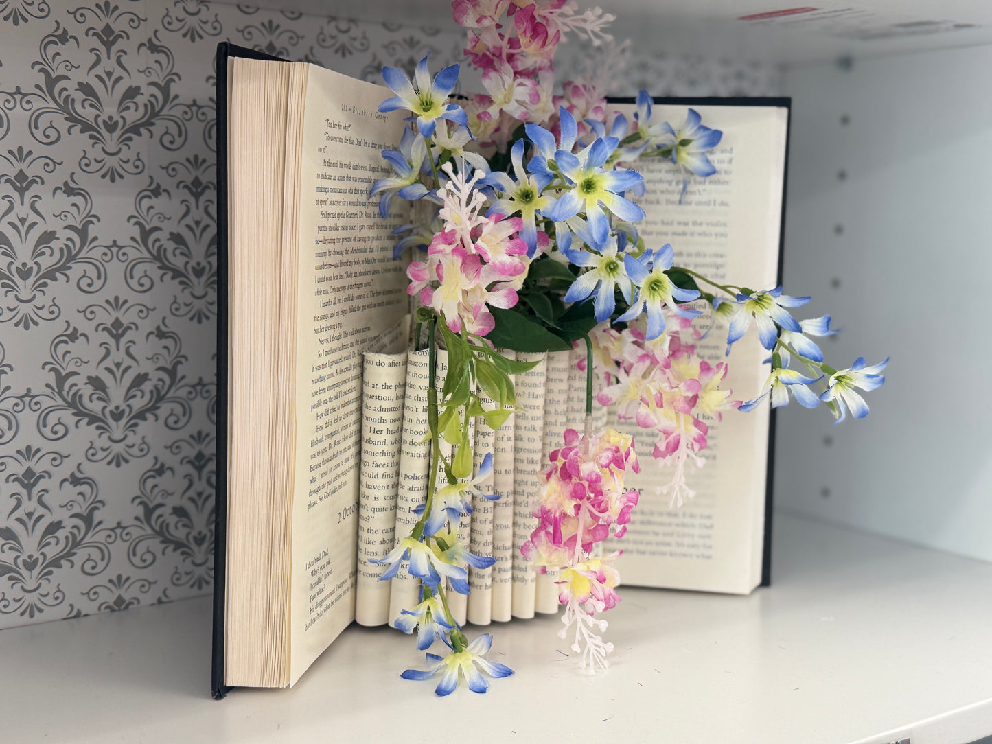 Folded Book Art - Flower Vase