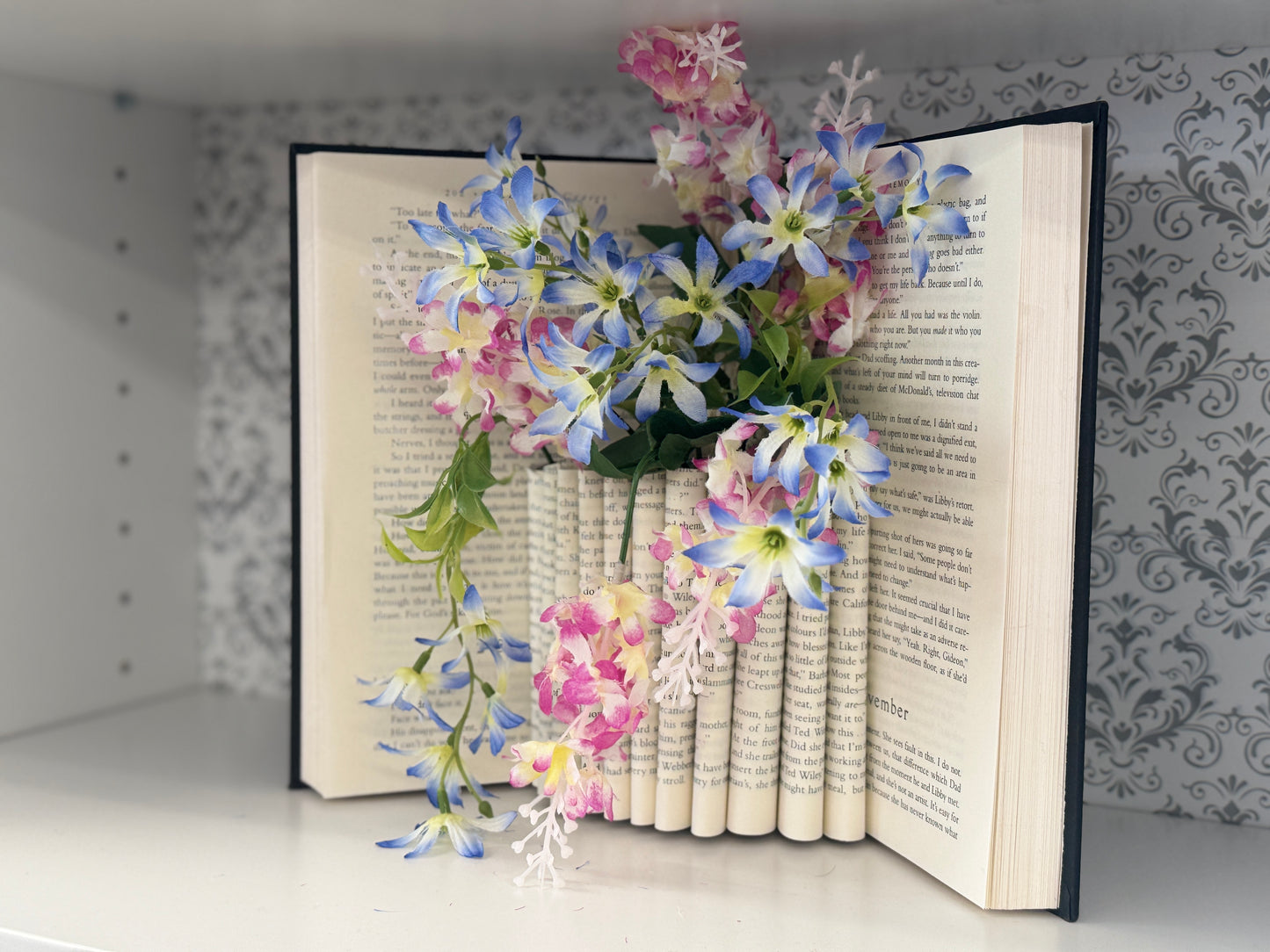 Folded Book Art - Flower Vase
