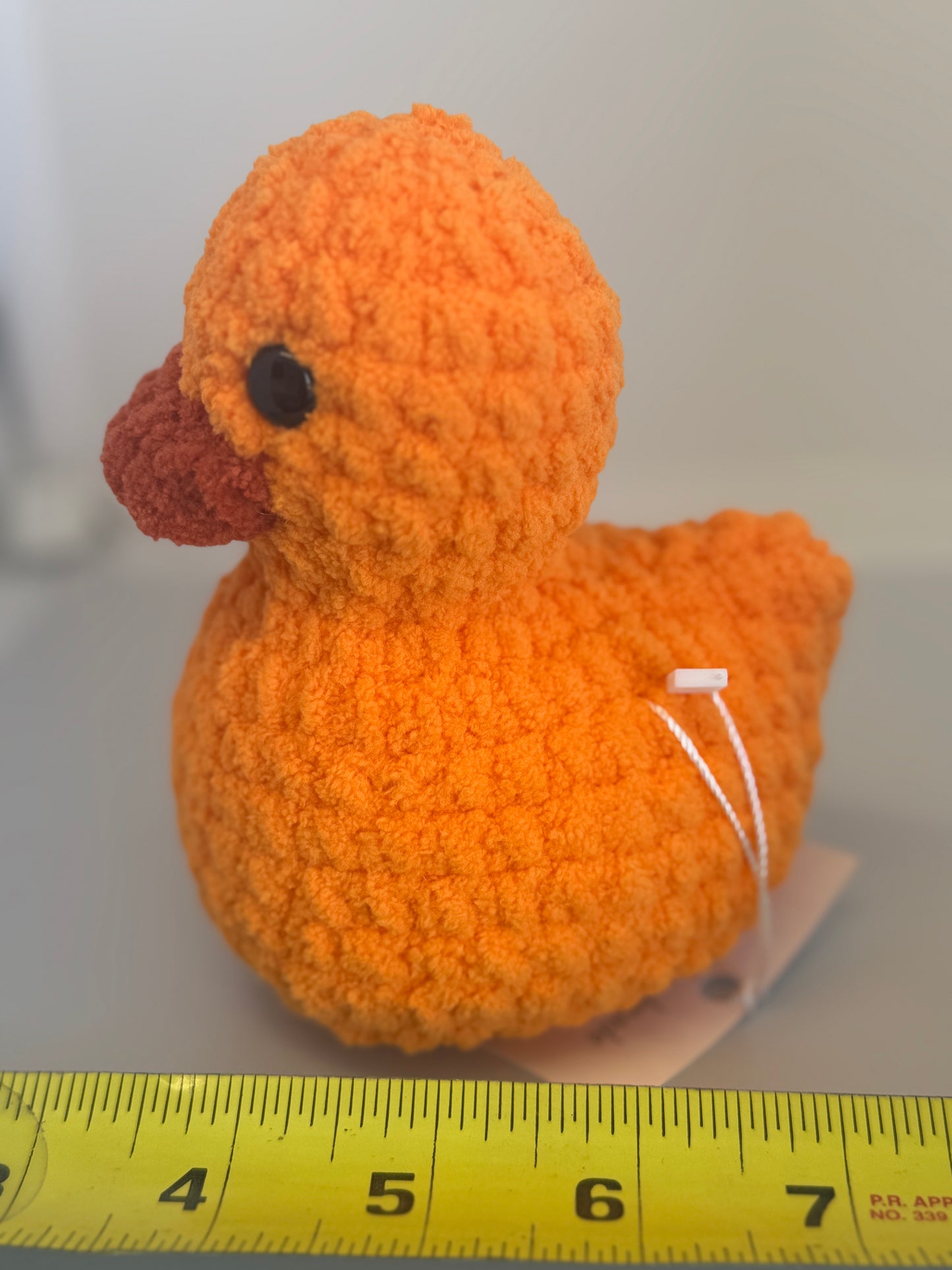 Handmade Crocheted Stuffed Animals - Orange Duck