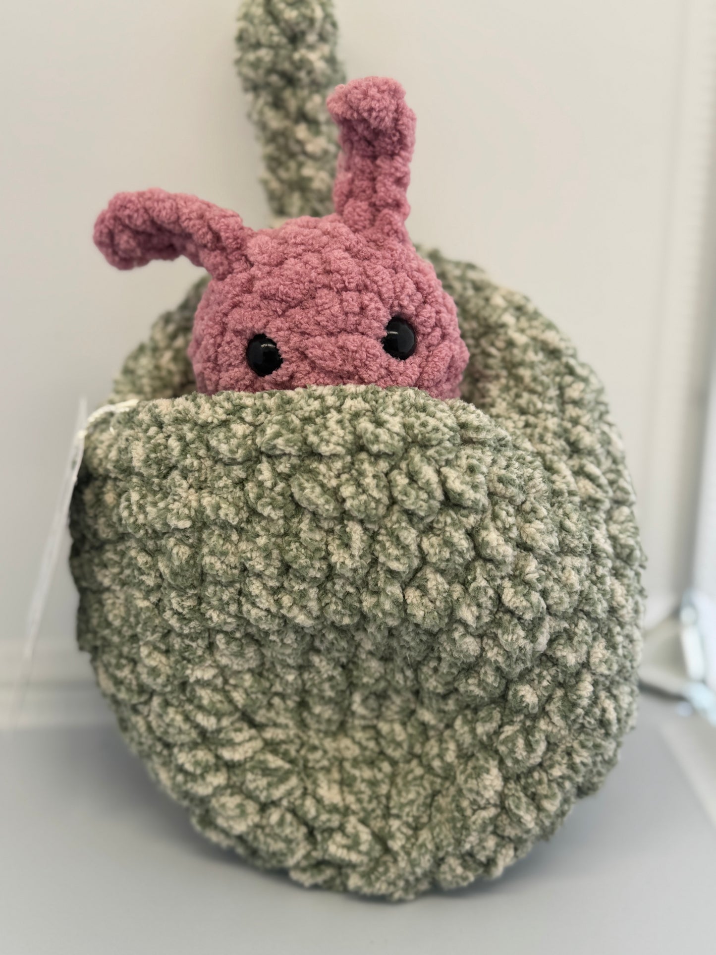 Handmade Crocheted Stuffed Animals - Caterpillar & Leaf