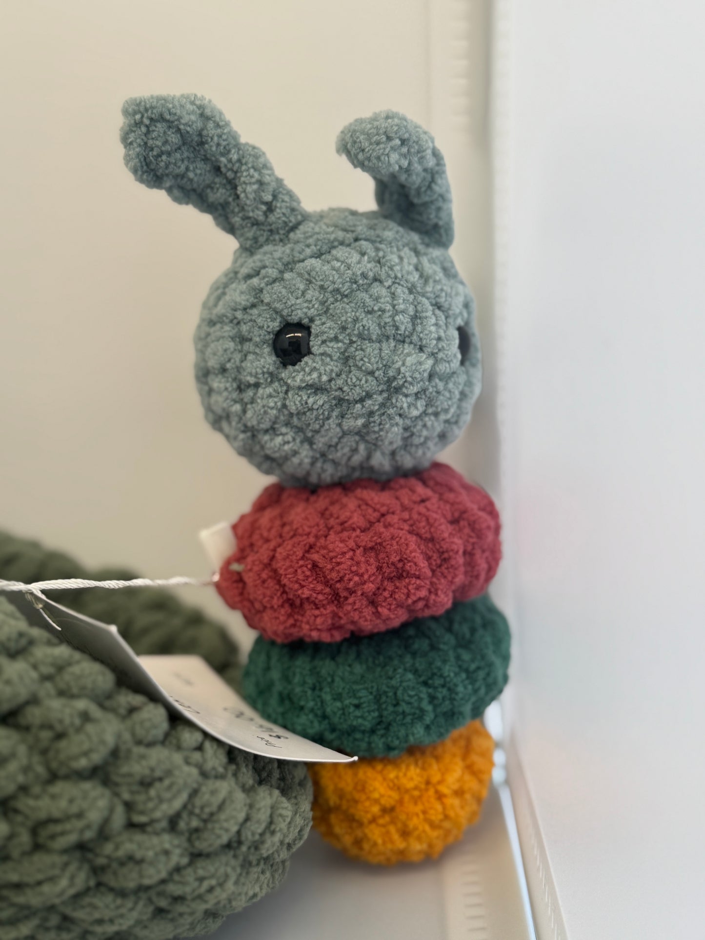 Handmade Crocheted Stuffed Animals - Caterpillar & Leaf