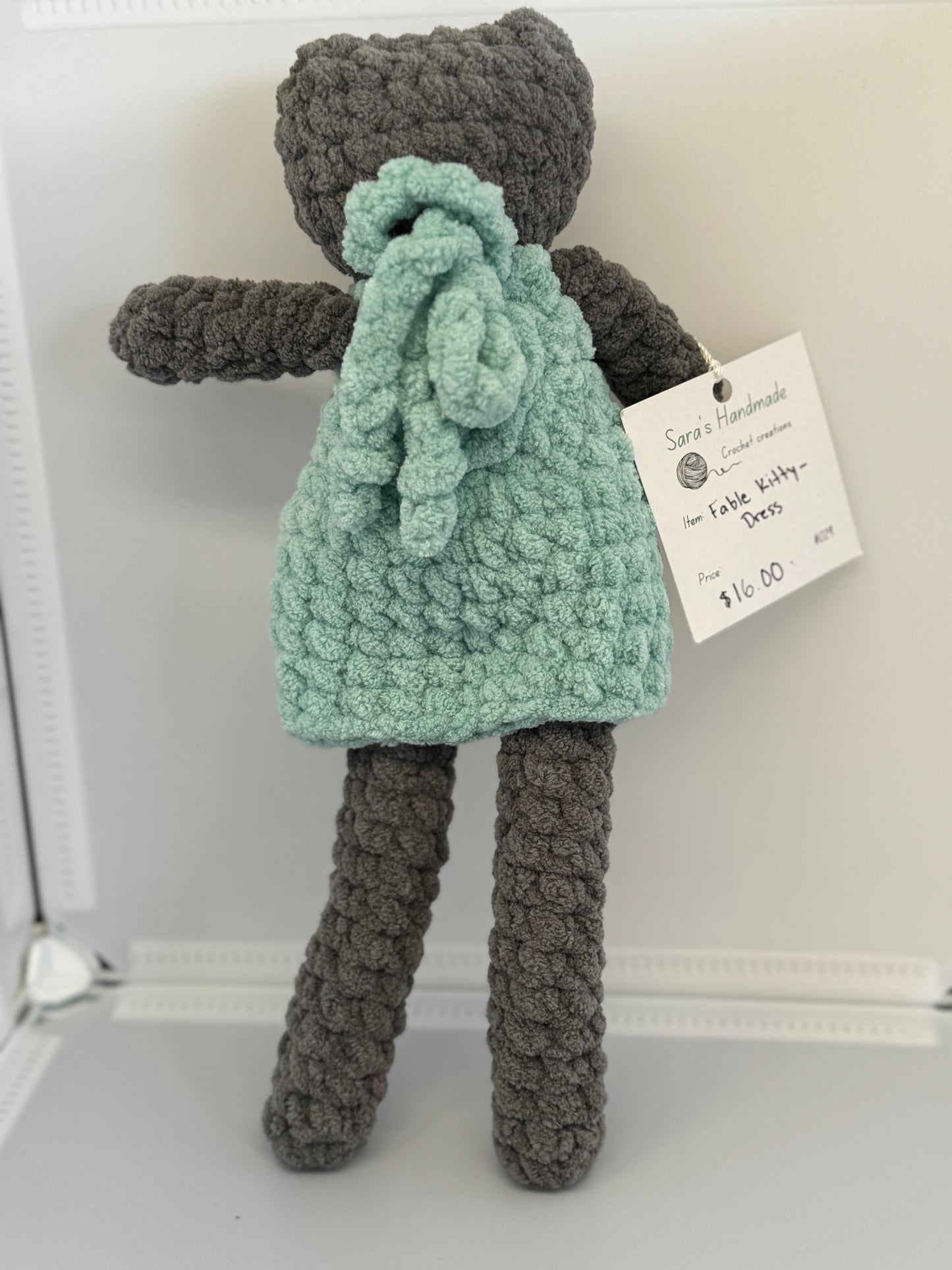 Handmade Crocheted Stuffed Animals - Fable Kitty & Dress