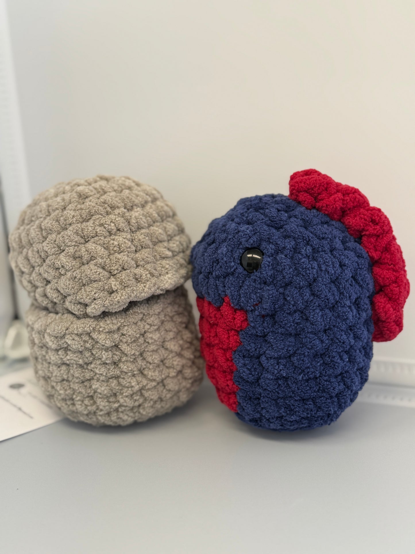Handmade Crocheted Stuffed Animals - Dino Hatchling