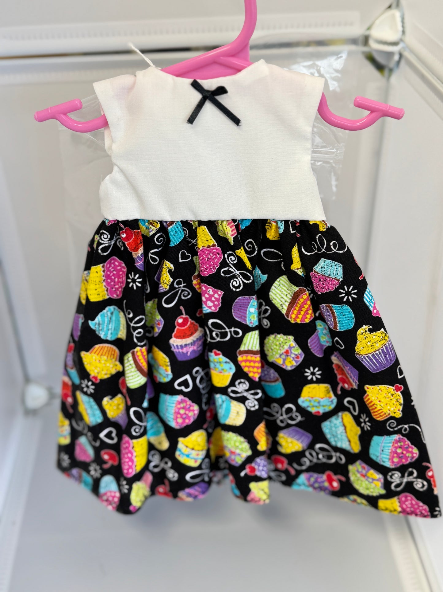 Handmade 18" Doll Clothes - Cup Cake Dress & Bow