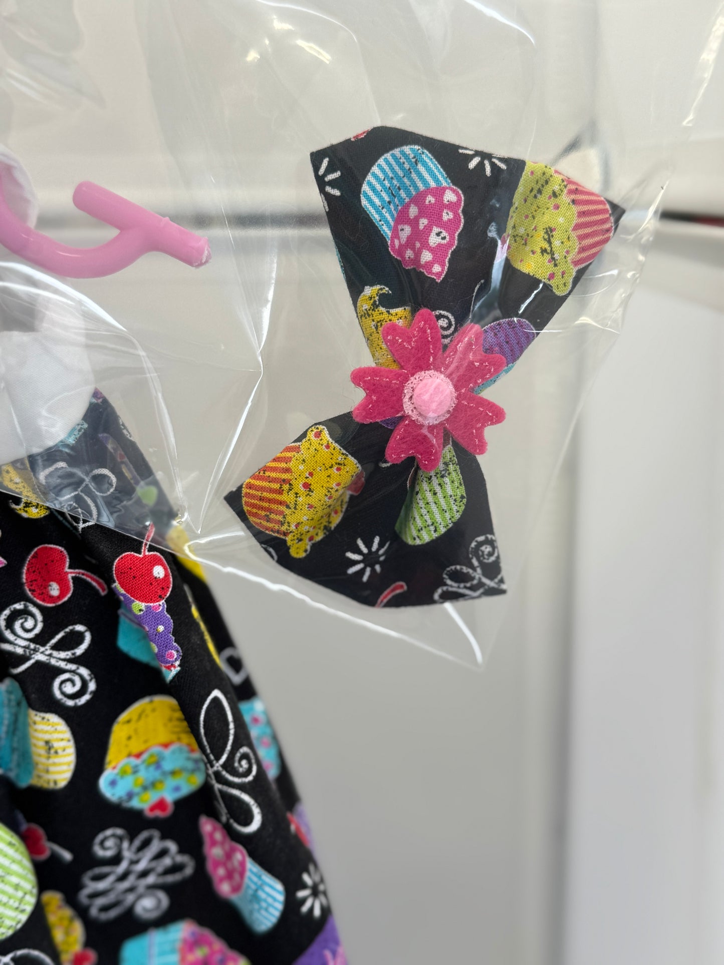 Handmade 18" Doll Clothes - Cup Cake Dress & Bow