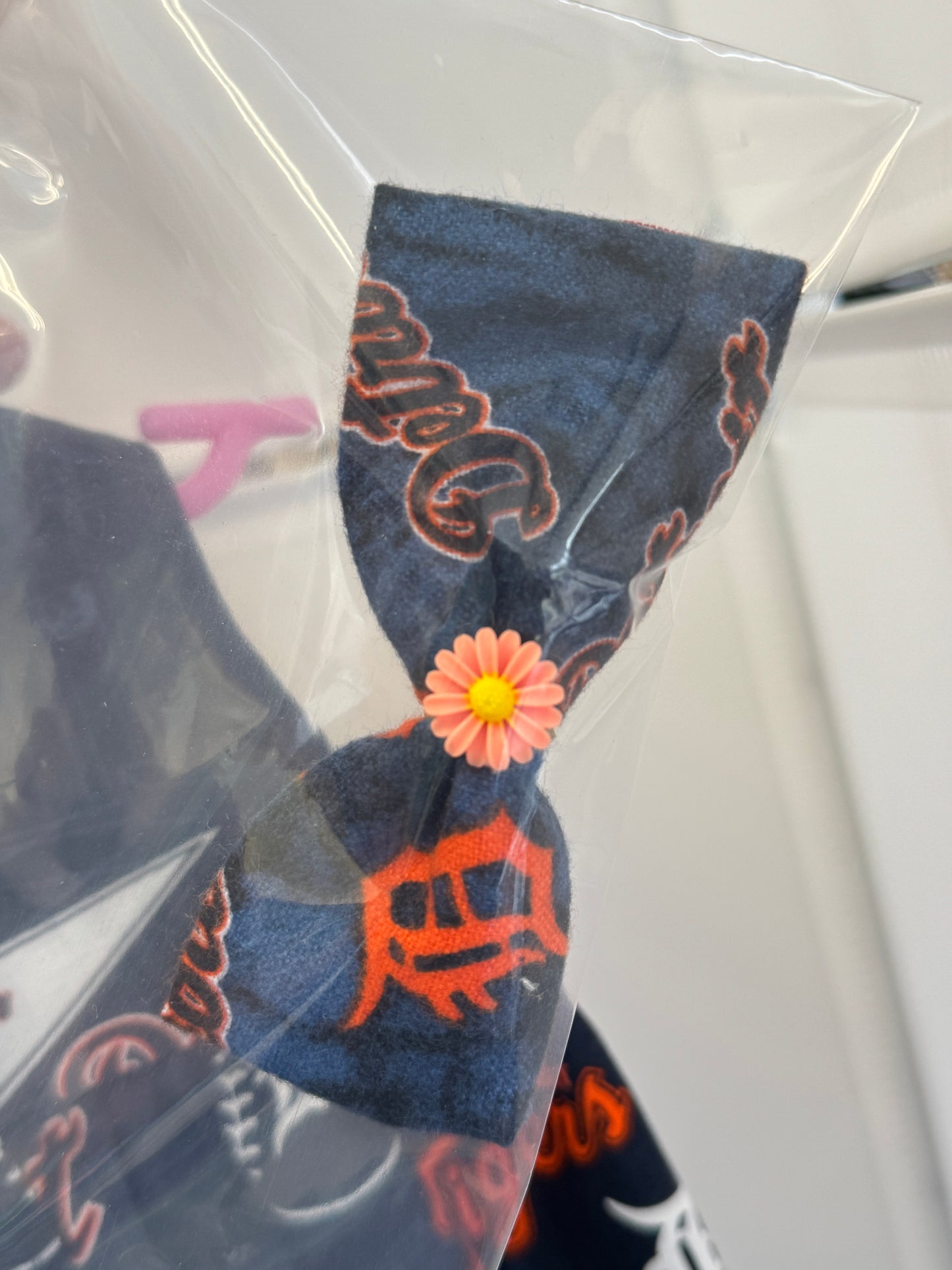 Handmade 18" Doll Clothes – Navy & Orange Baseball-Inspired Dress with Matching Bow