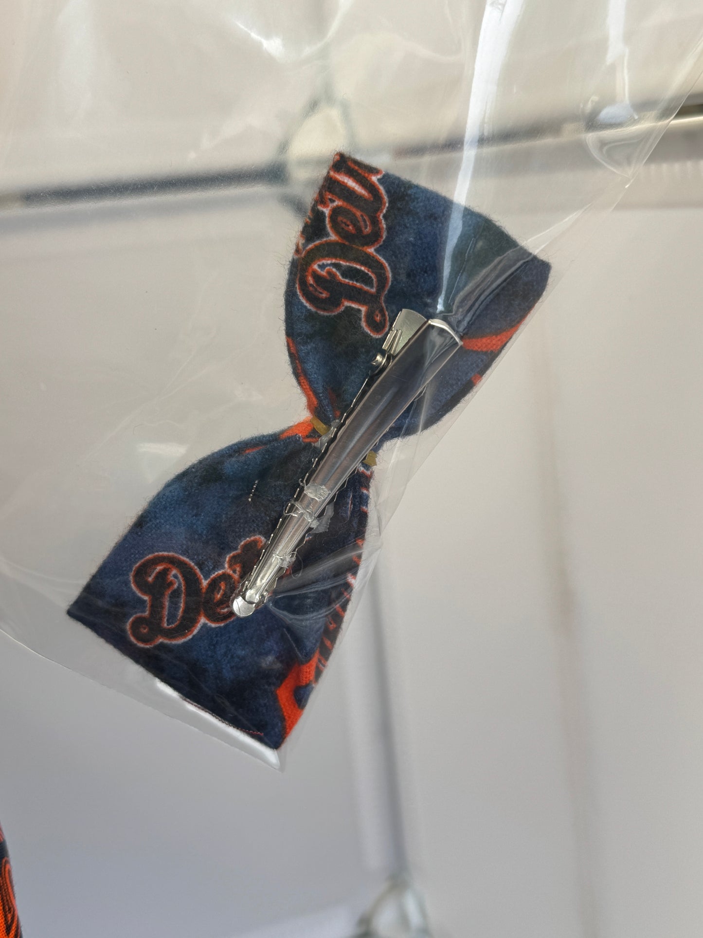 Handmade 18" Doll Clothes – Navy & Orange Baseball-Inspired Dress with Matching Bow