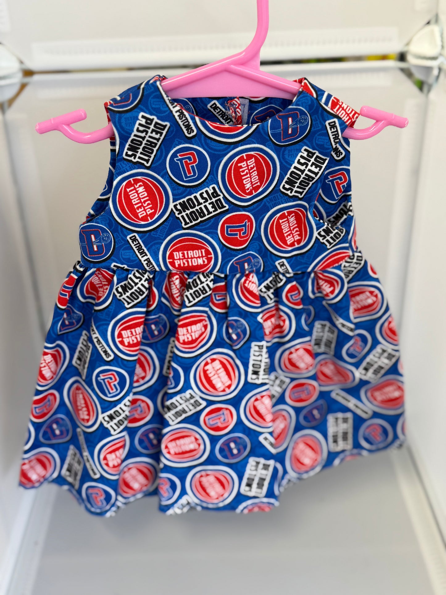 Handmade 18" Doll Clothes - Pistons Dress & Bow