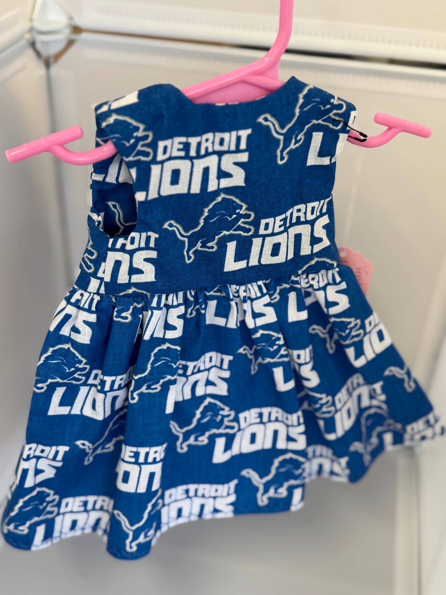 Handmade 18" Doll Clothes – Blue & Silver Football-Inspired Dress with Matching Bow