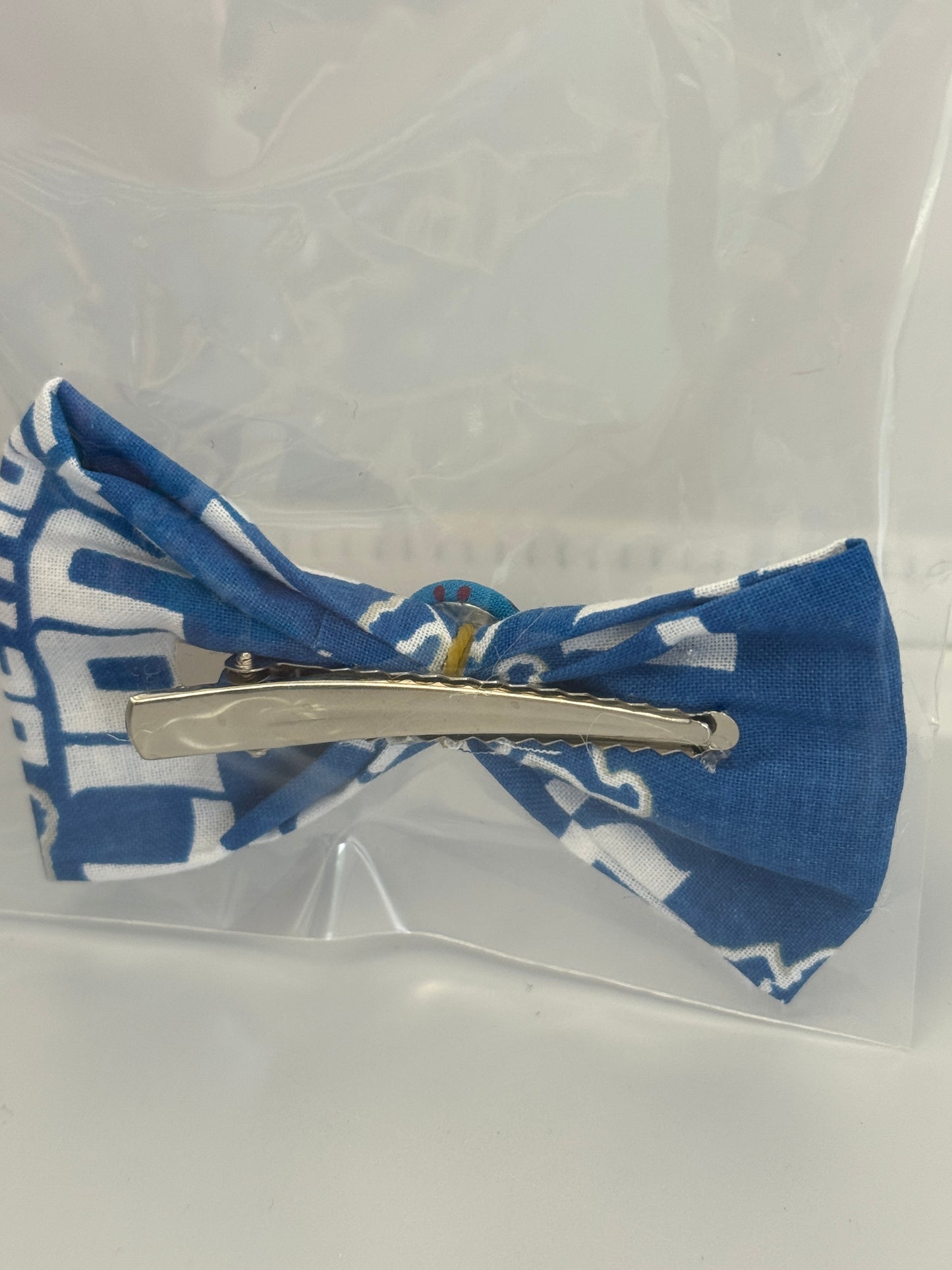 Handmade 18" Doll Clothes – Blue & Silver Football-Inspired Dress with Matching Bow