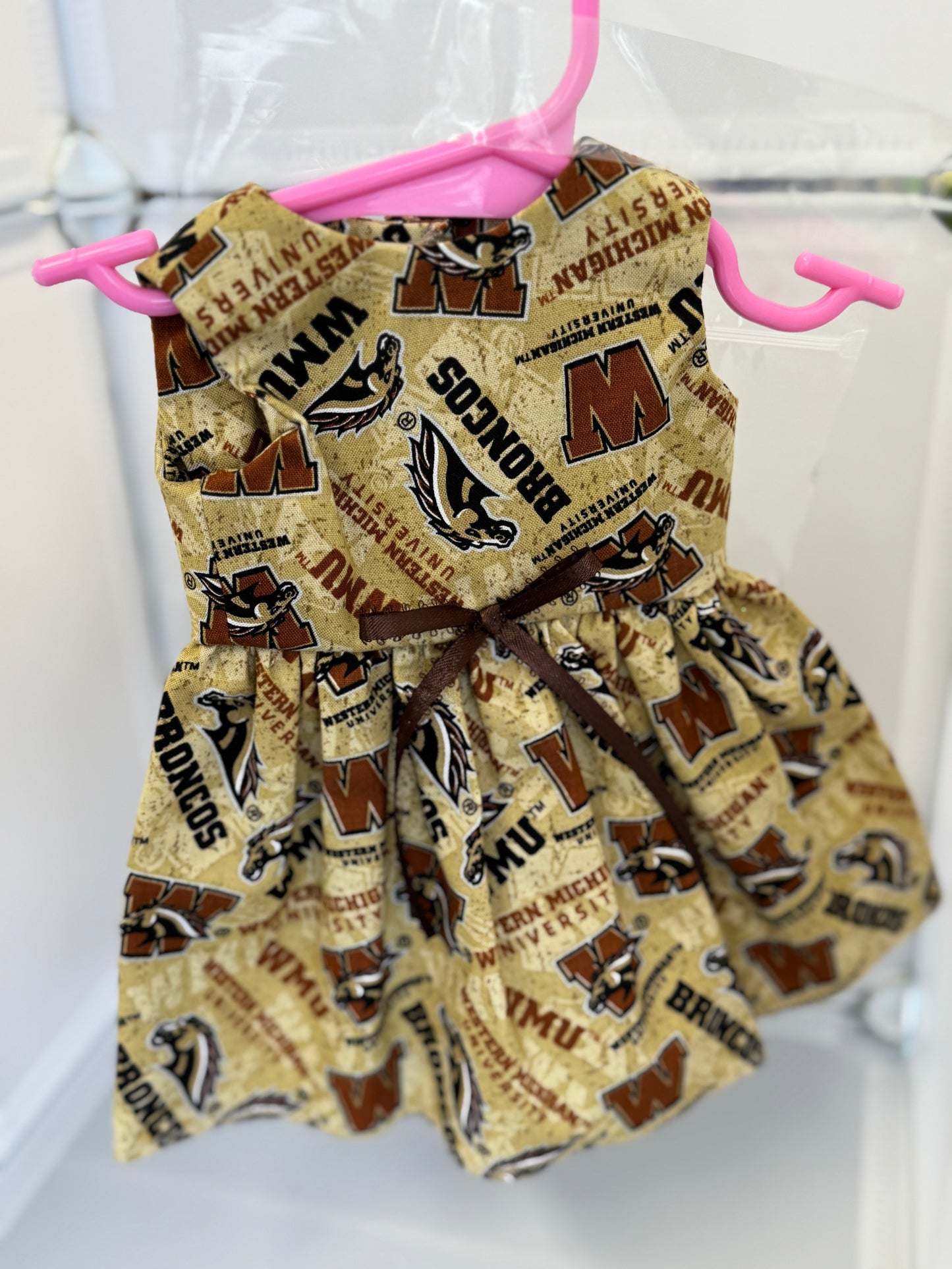 Handmade 18" Doll Clothes - Western Michigan Dress & Bow