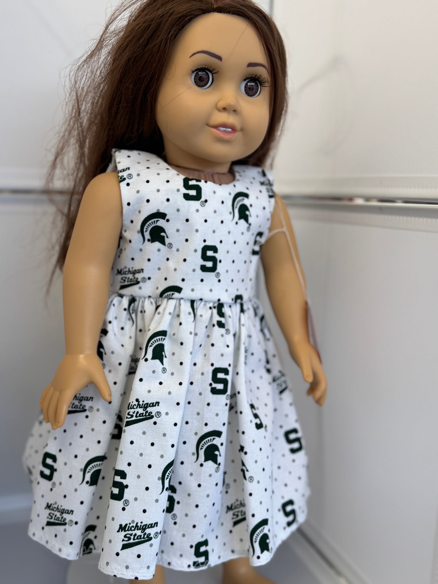 Handmade 18" Doll Clothes - Michigan State Dress
