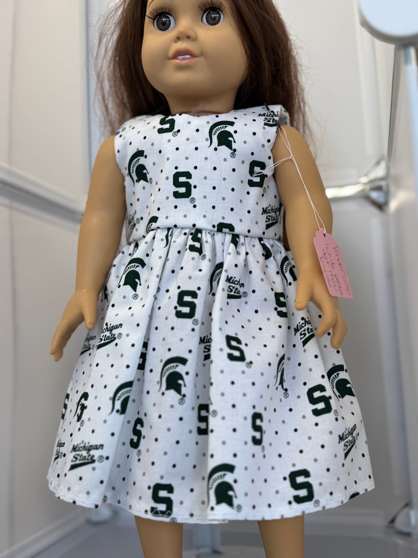 Handmade 18" Doll Clothes - Michigan State Dress