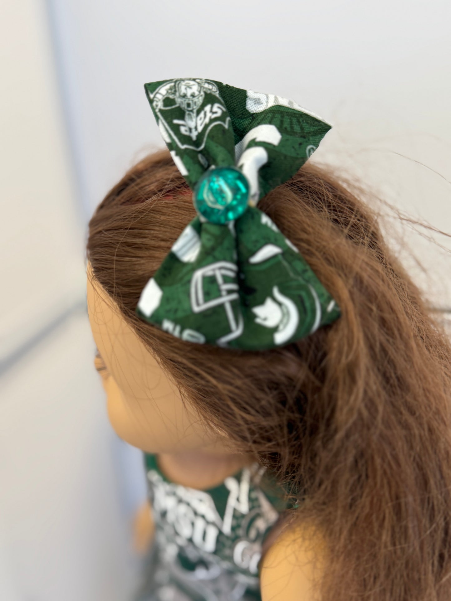 Handmade 18" Doll Clothes - Michigan State Dress & Bow