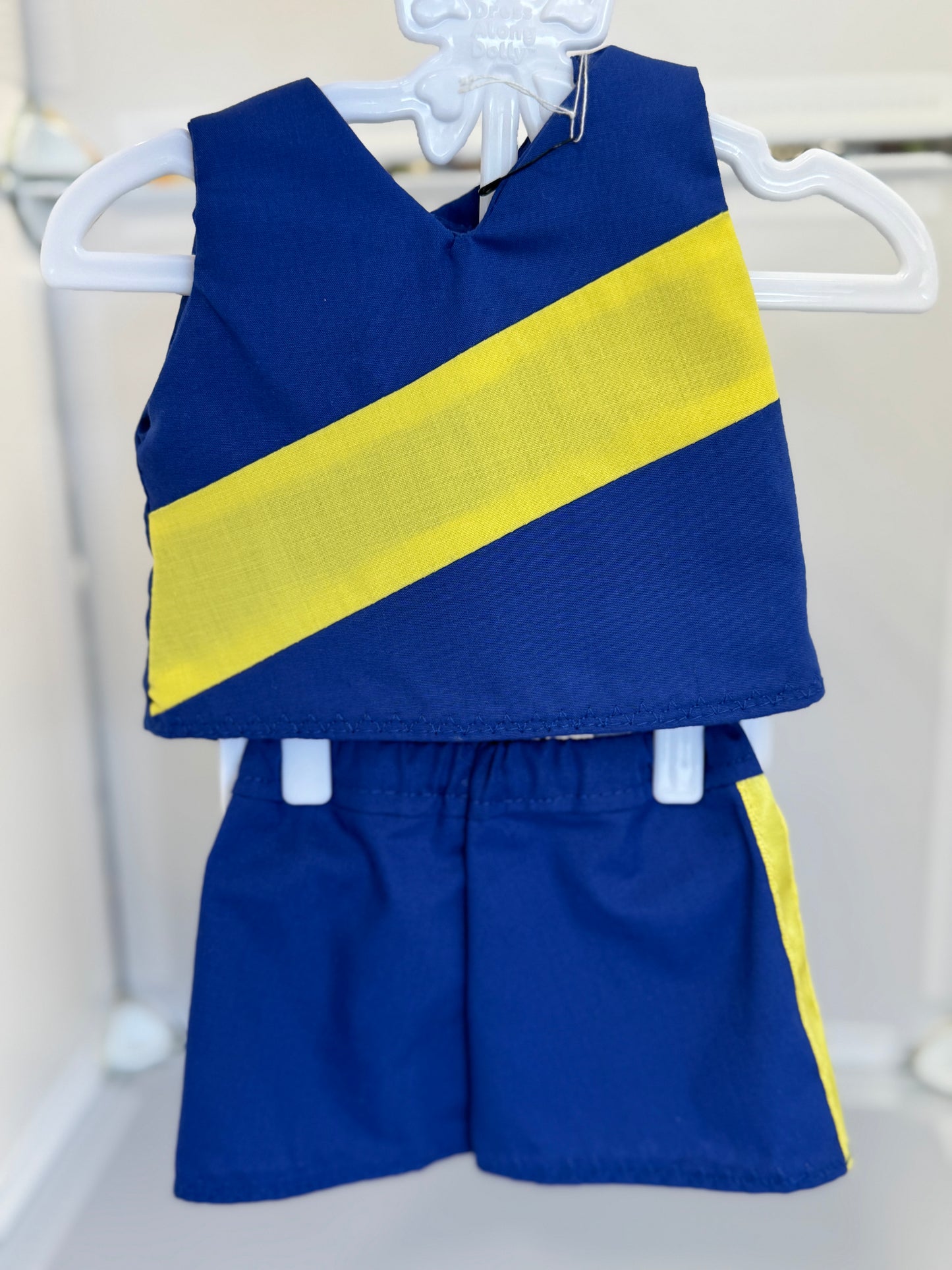 Handmade 18" Doll Clothes - Michigan Cheer Outfit & pompoms