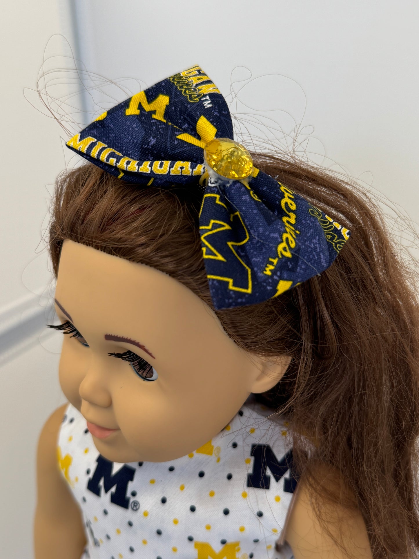 Handmade 18" Doll Clothes - Michigan Dress & Bow