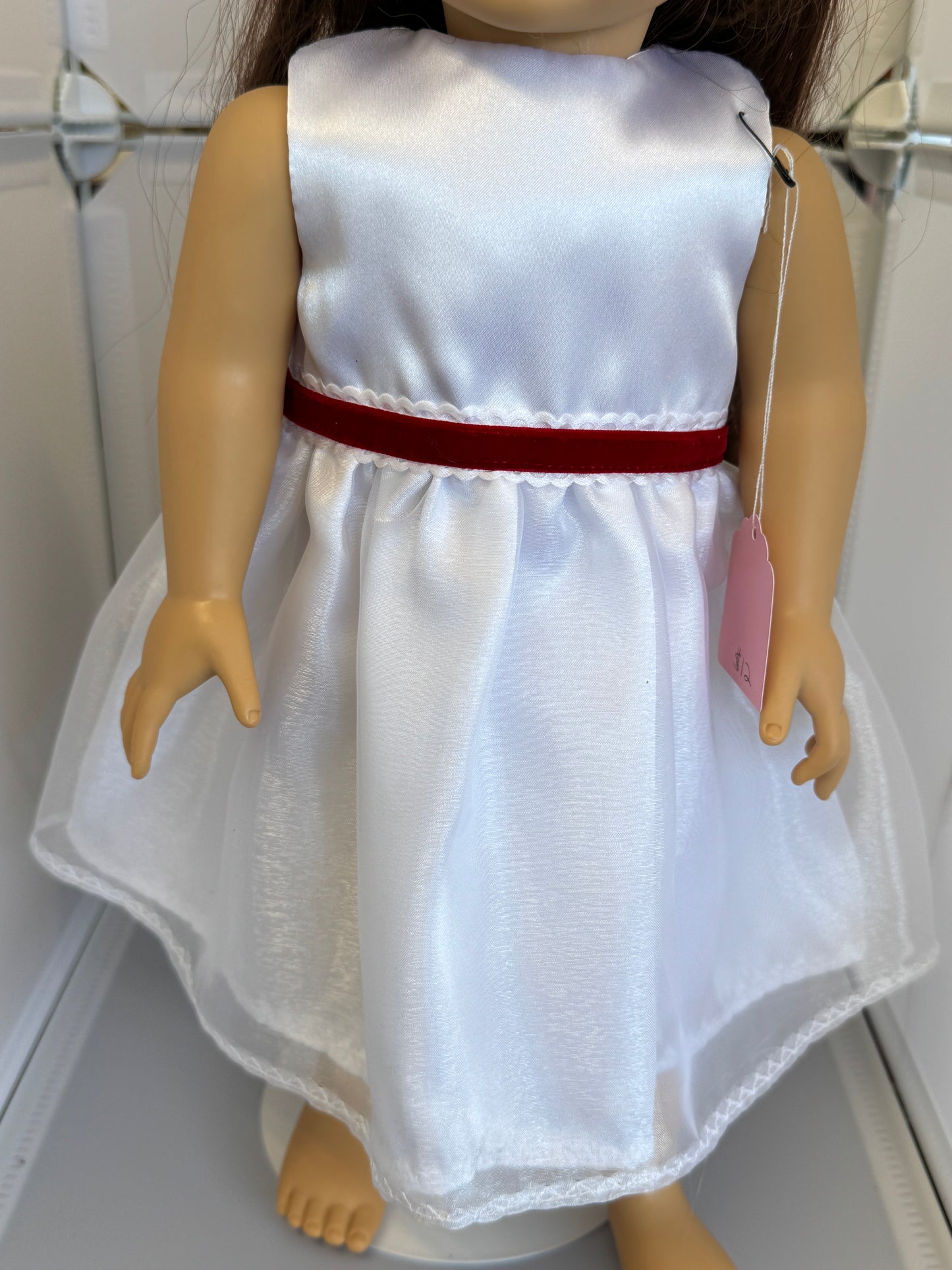 Handmade 18" Doll Clothes - White Fancy Dress