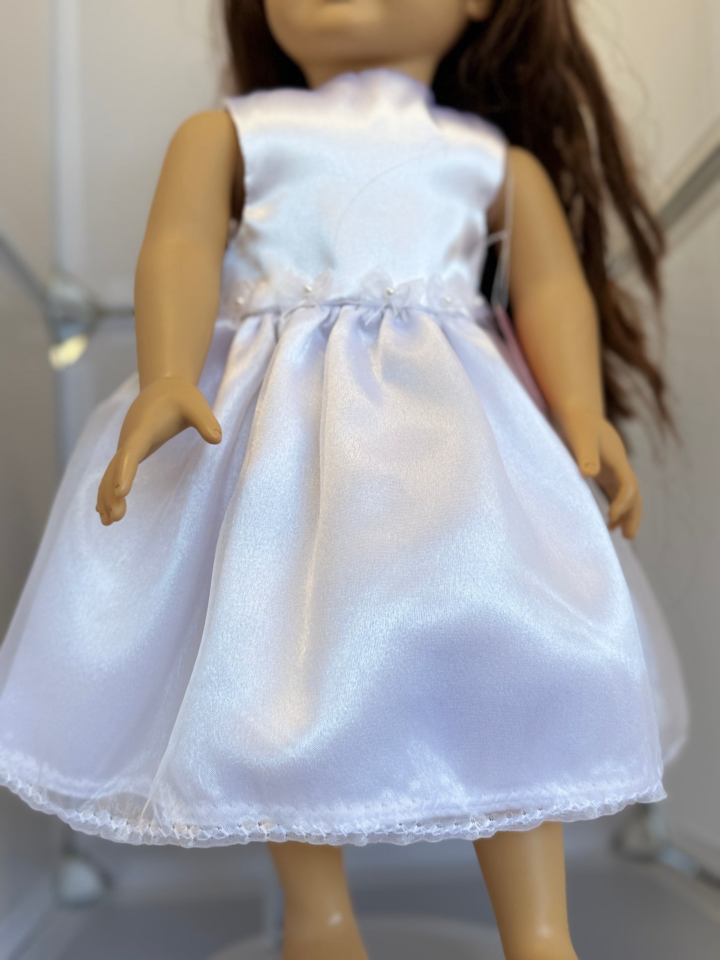 Handmade 18" Doll Clothes - White Fancy Dress (Wedding)