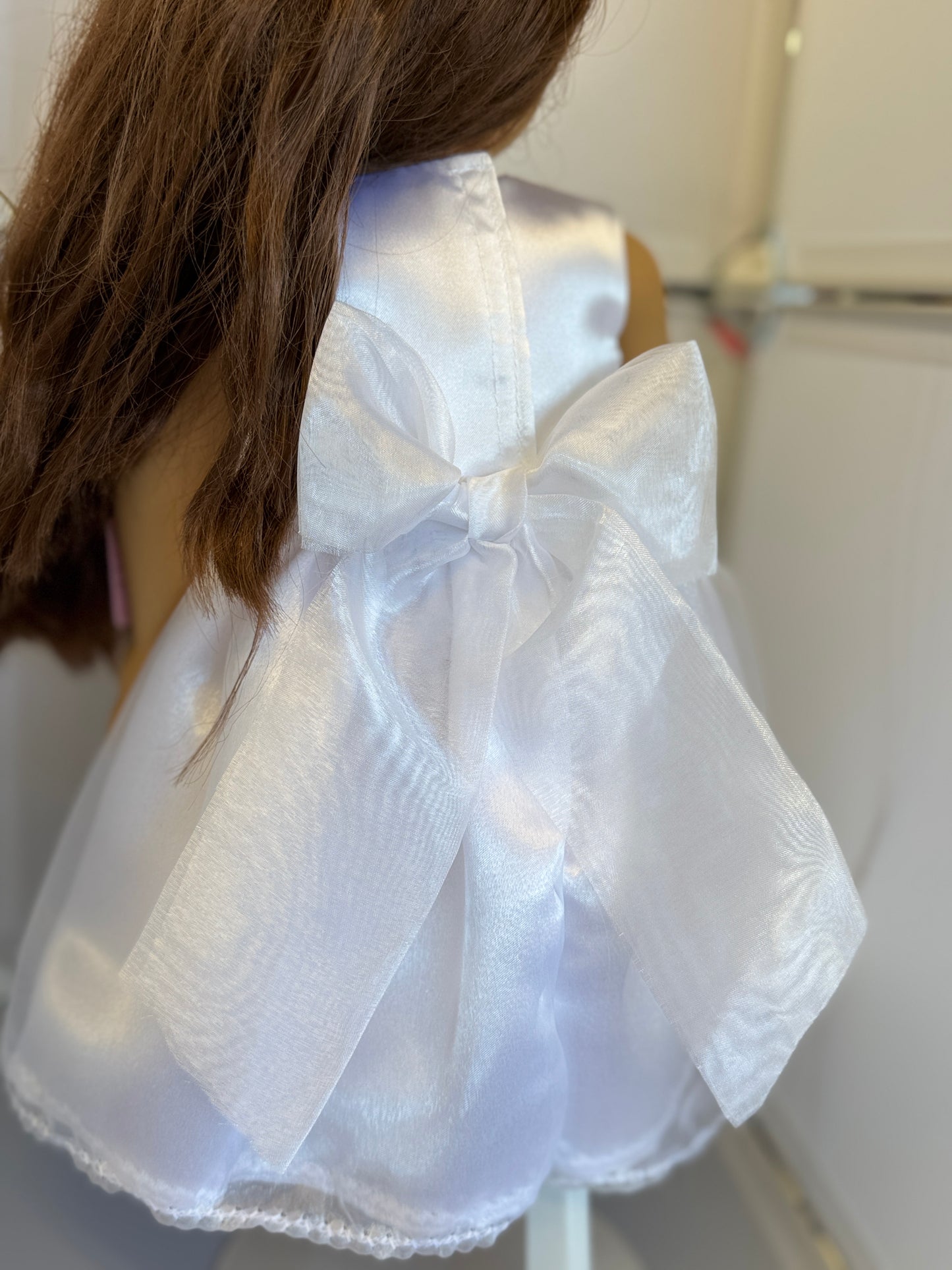 Handmade 18" Doll Clothes - White Fancy Dress (Wedding)
