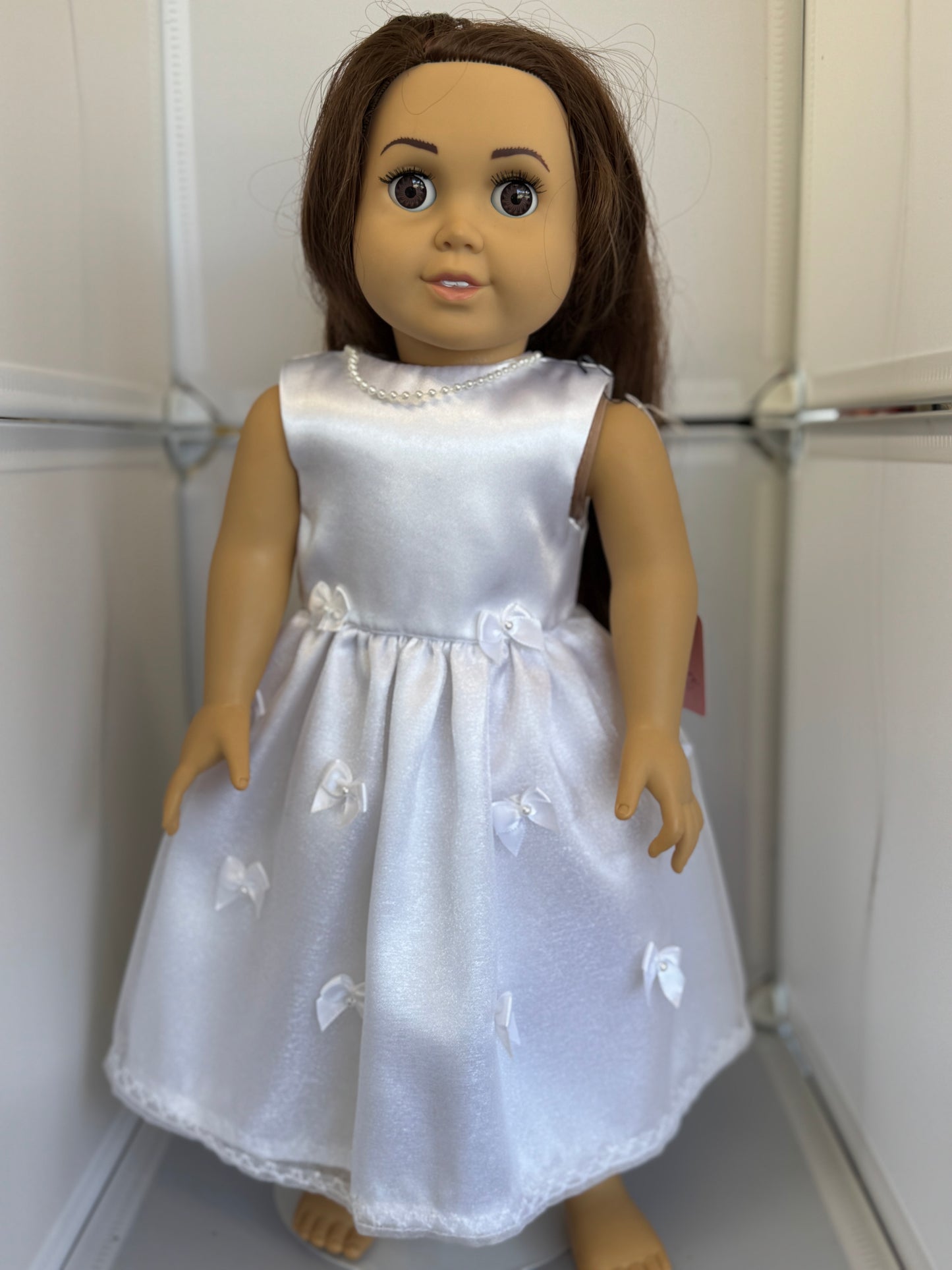 Handmade 18" Doll Clothes - White Fancy Dress (Wedding)