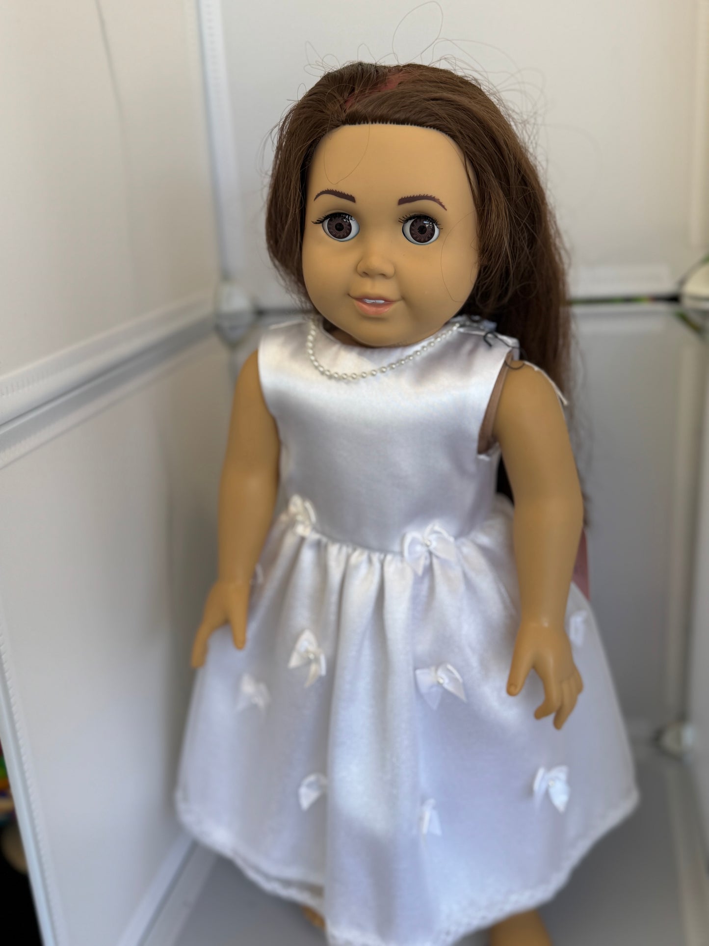Handmade 18" Doll Clothes - White Fancy Dress (Wedding)