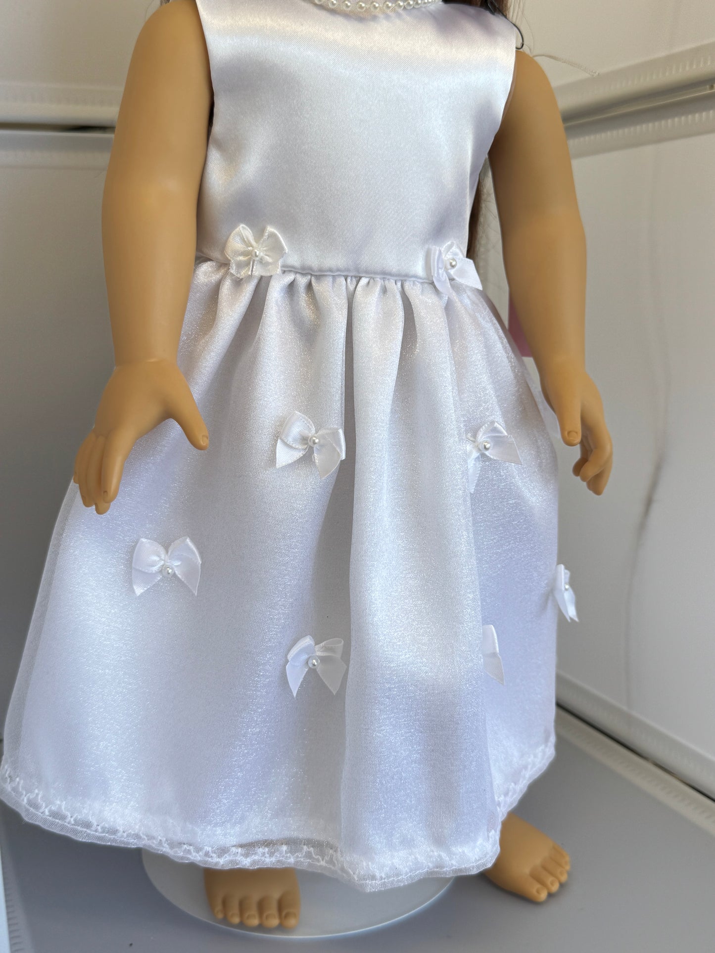 Handmade 18" Doll Clothes - White Fancy Dress (Wedding)