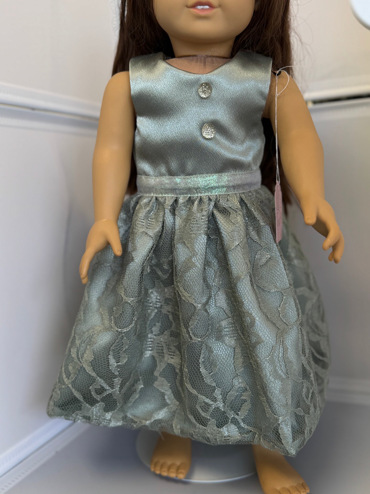 Handmade 18" Doll Clothes - Sage Fancy Dress