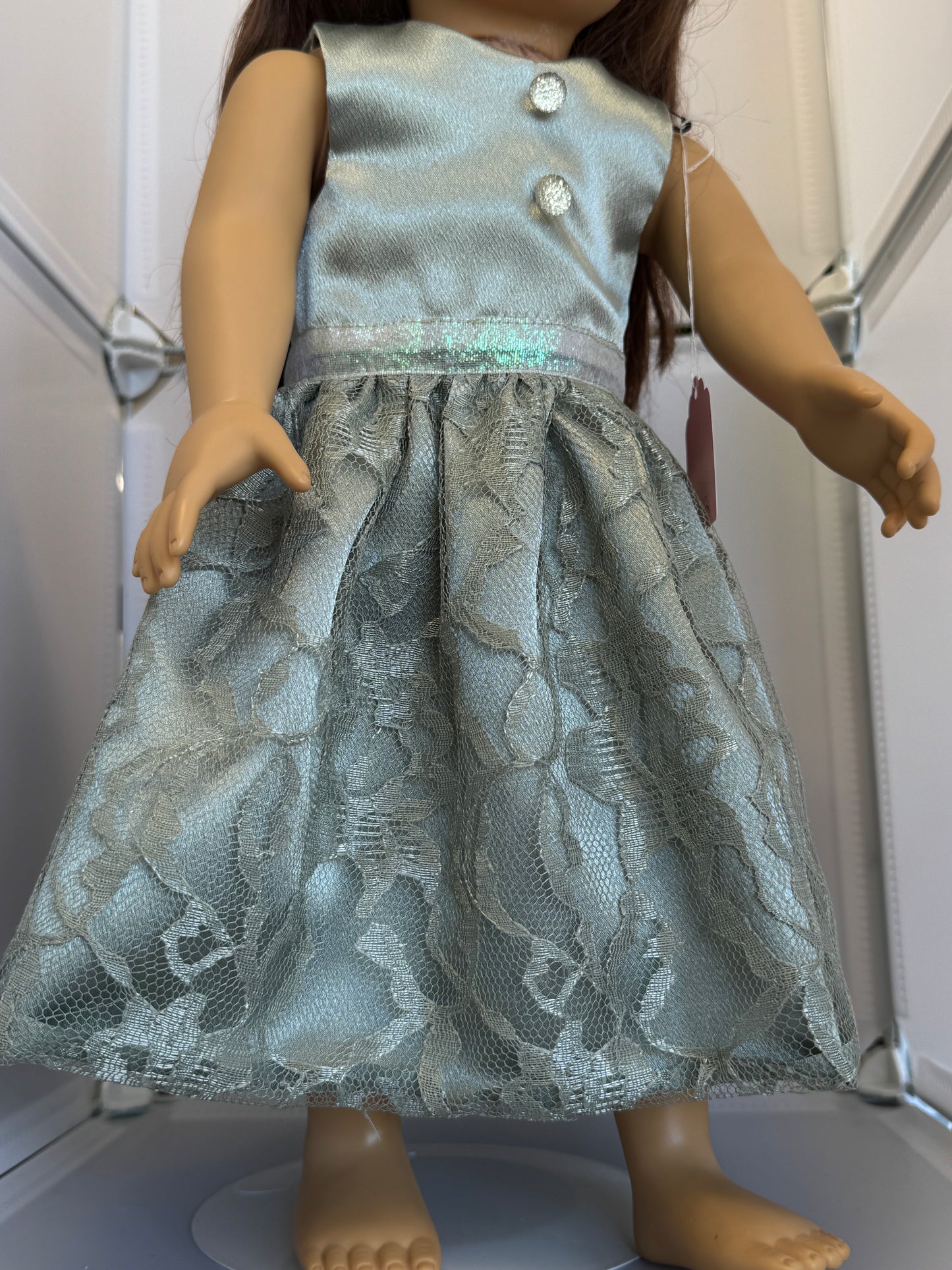 Handmade 18" Doll Clothes - Sage Fancy Dress