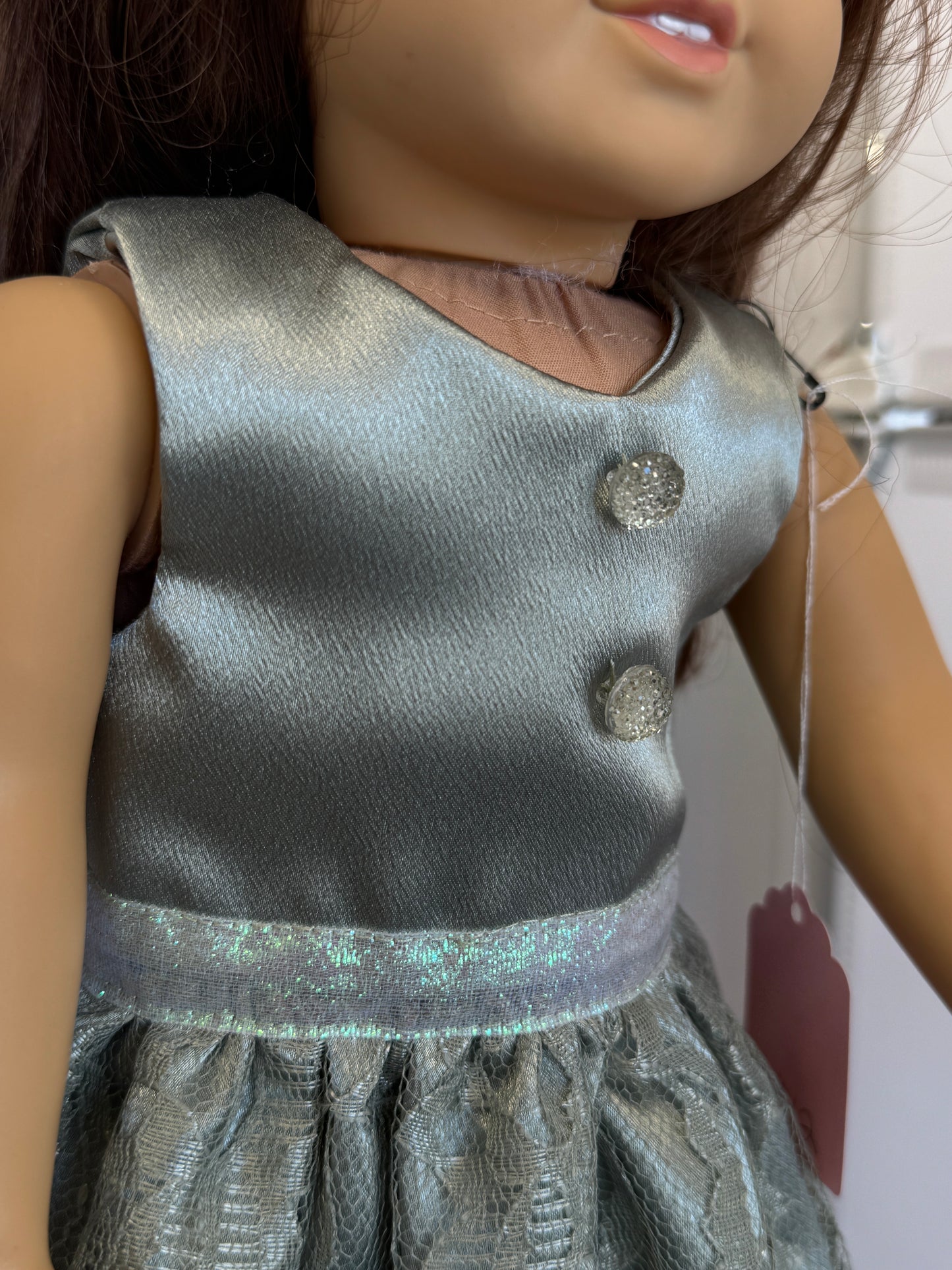 Handmade 18" Doll Clothes - Sage Fancy Dress