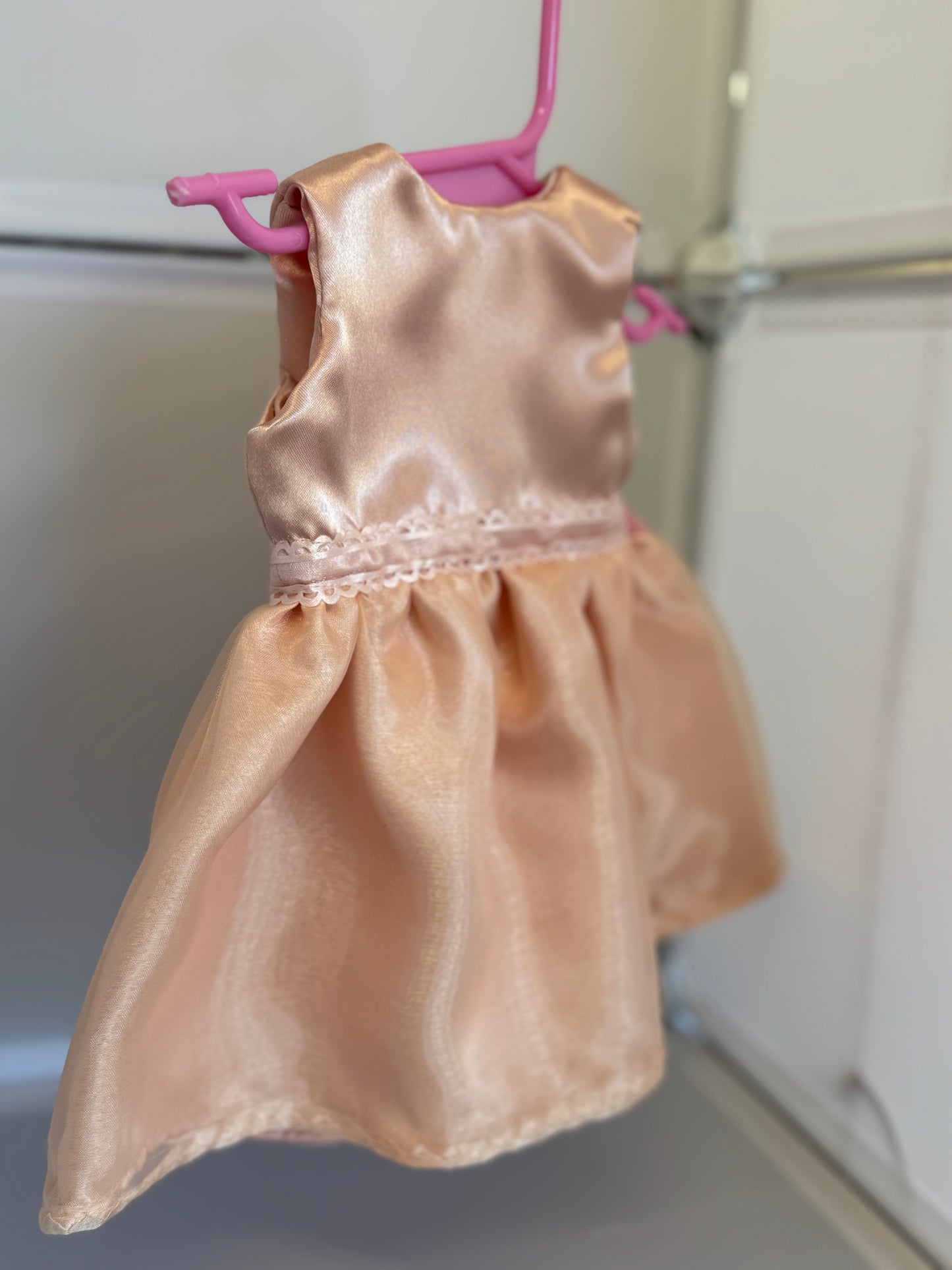 Handmade 18" Doll Clothes - Peach Fancy Dress