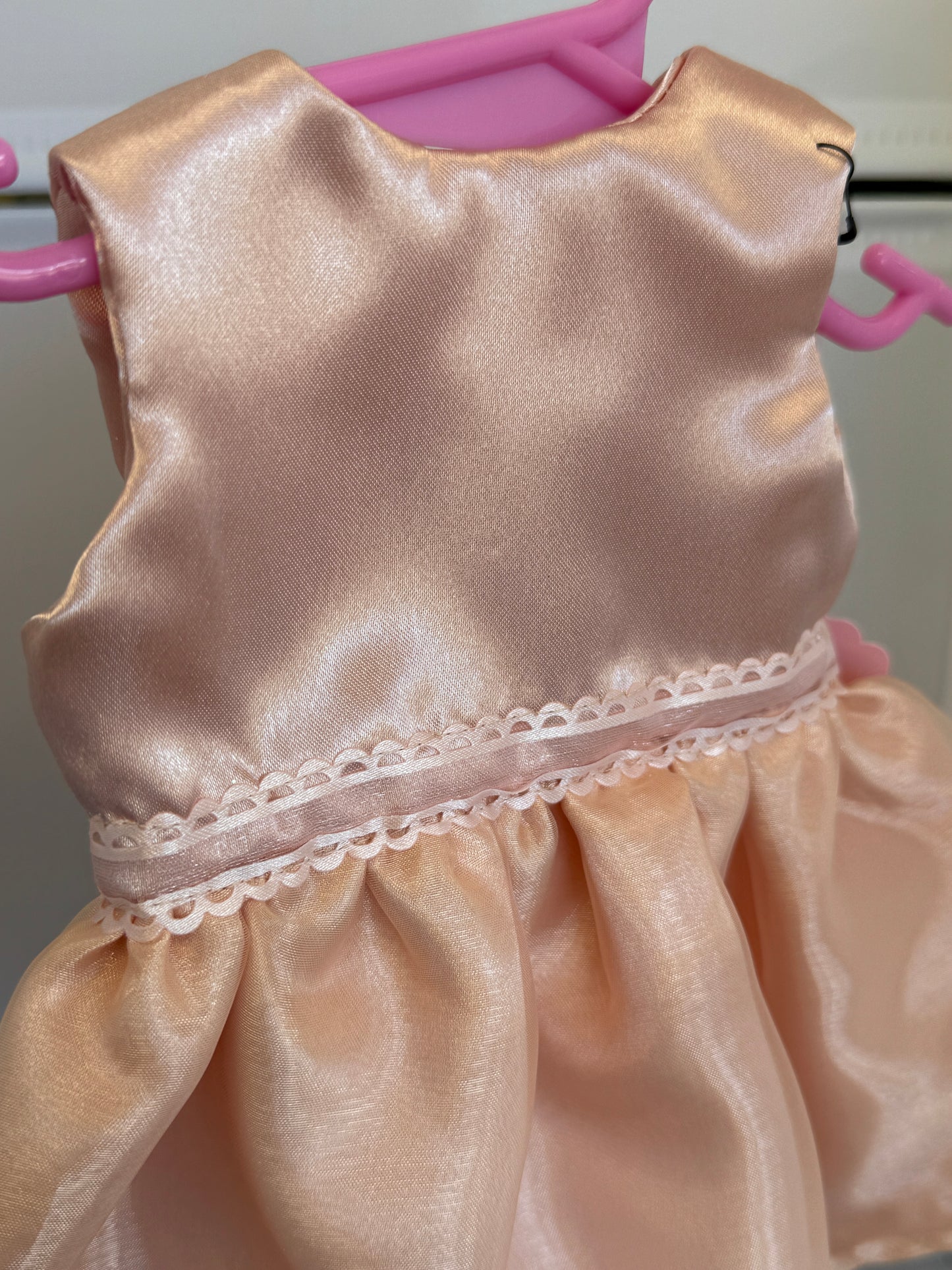 Handmade 18" Doll Clothes - Peach Fancy Dress