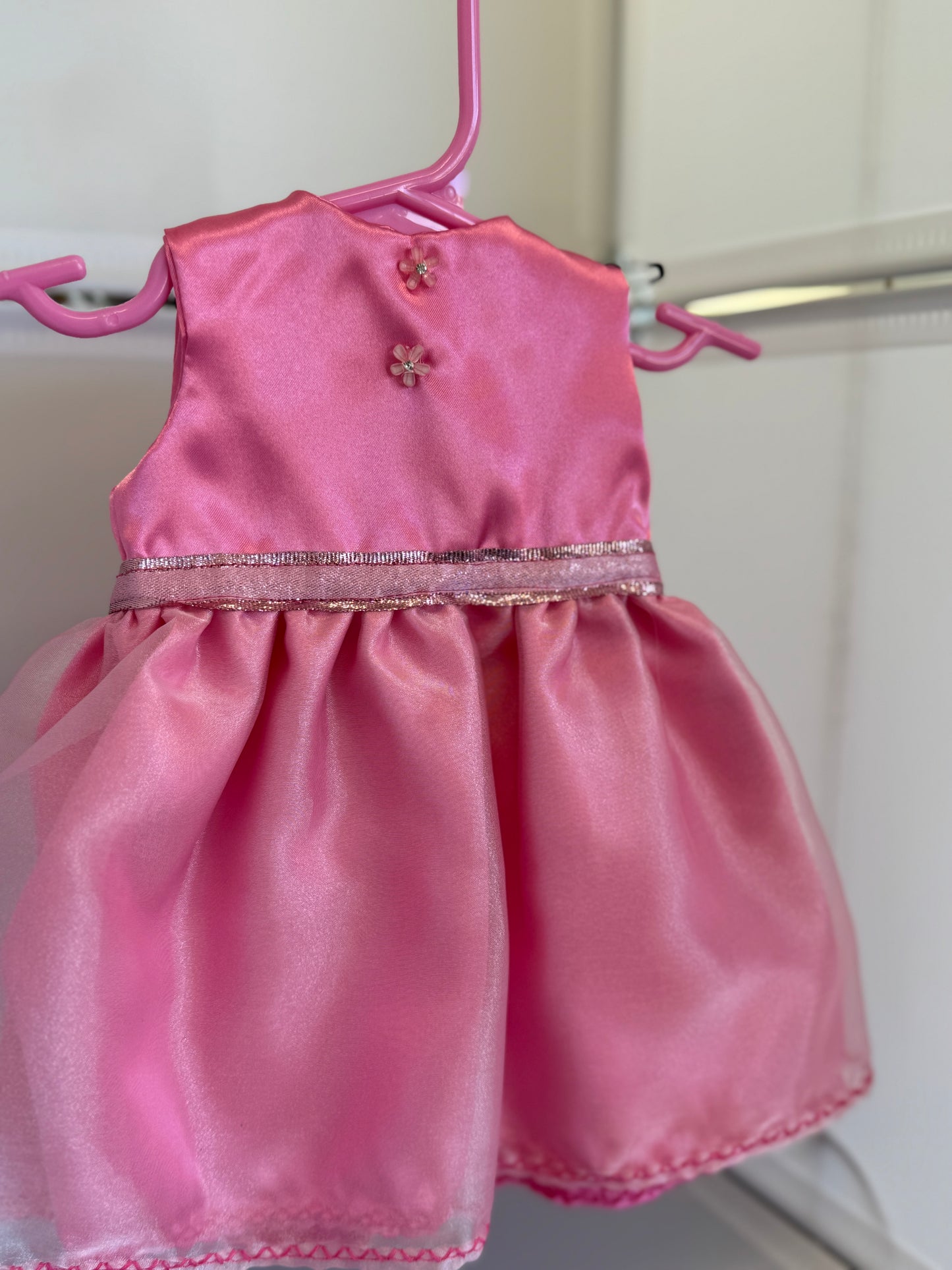 Handmade 18" Doll Clothes - Bright Pink Fancy Dress