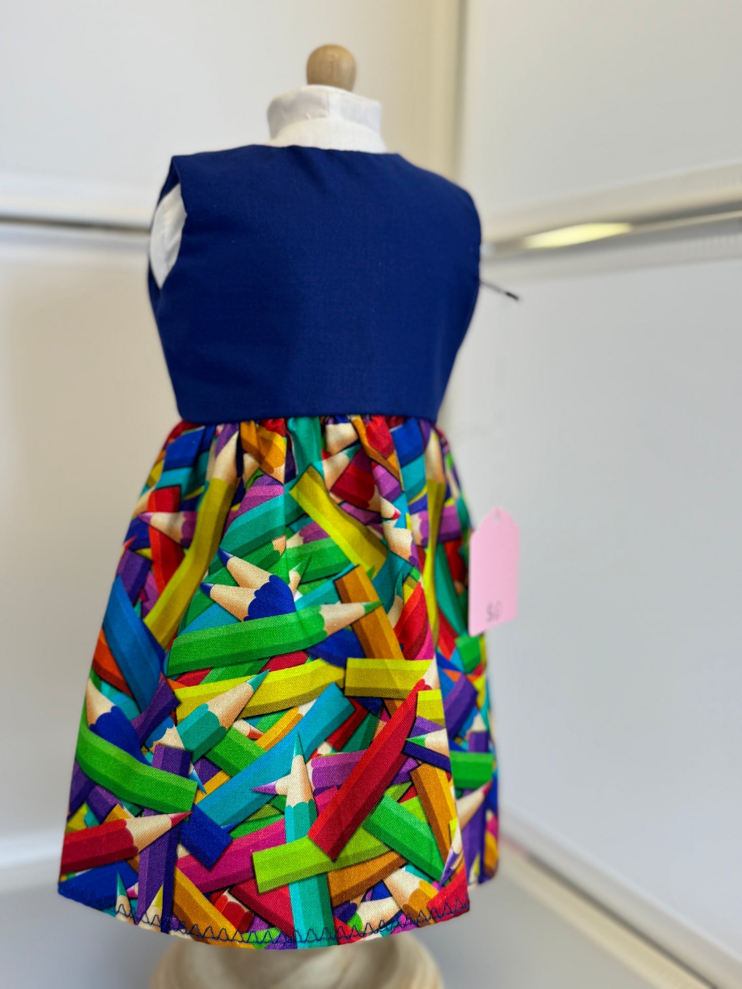 Handmade 18" Doll Clothes - Back to School Dress - Colored Pencils