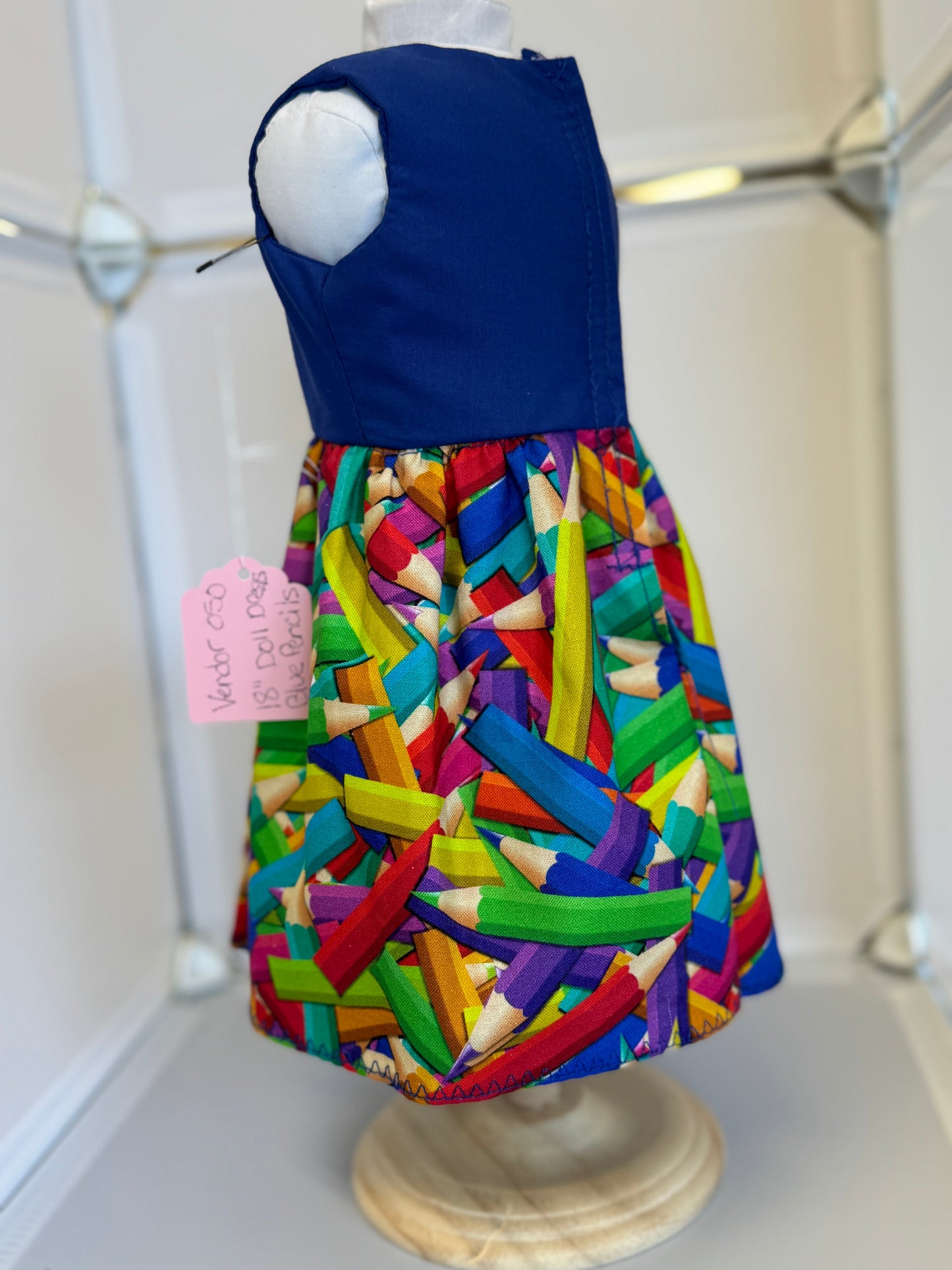 Handmade 18" Doll Clothes - Back to School Dress - Colored Pencils