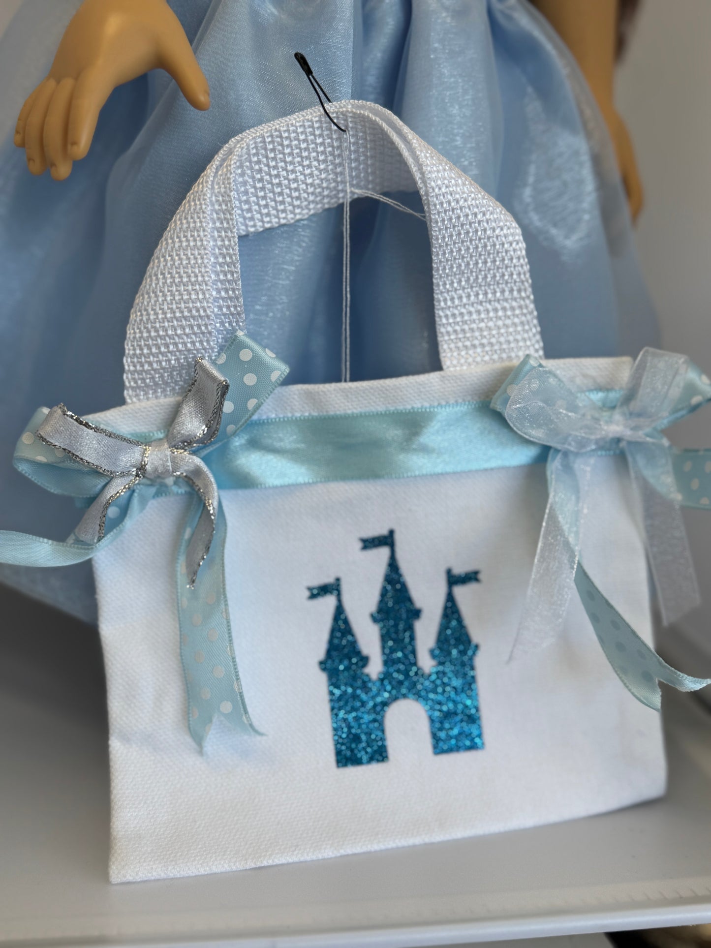Handmade 18" Doll Clothes - Princess Dress - Cinderella's Castle Bag