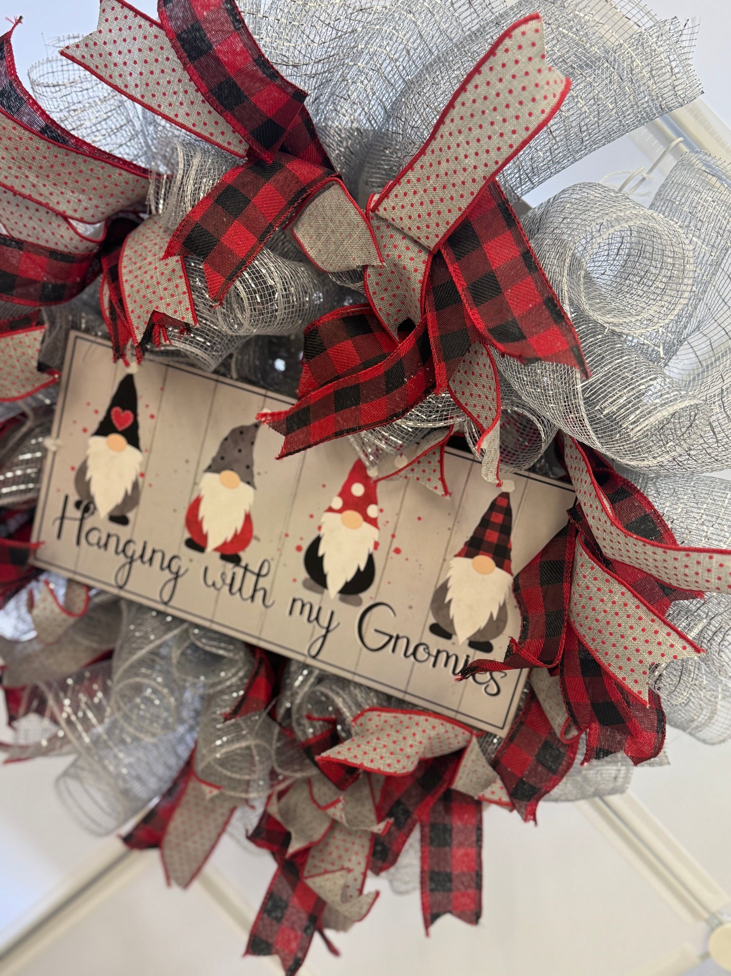 Handmade Deco Mesh Wreaths - Hanging with my Gnomies