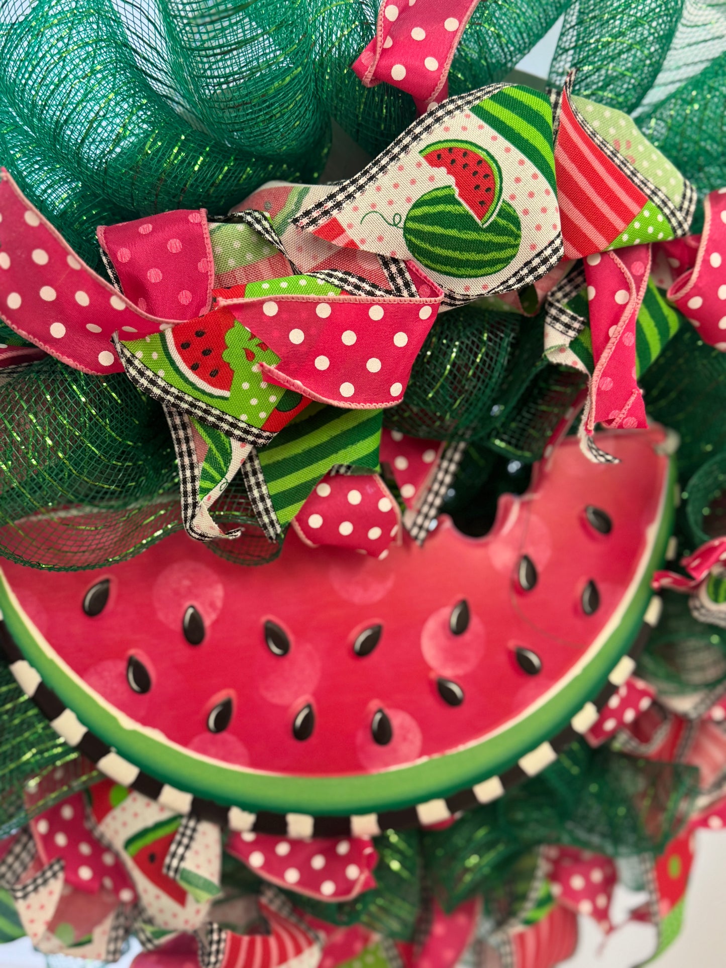 Handmade Deco Mesh Wreaths - Watermelon