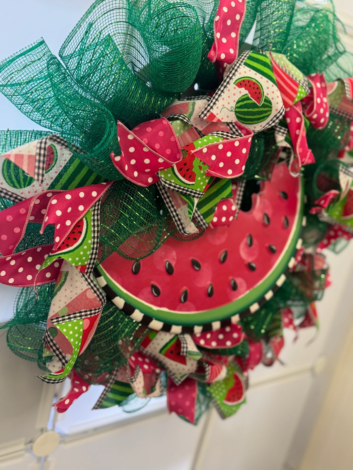 Handmade Deco Mesh Wreaths - Watermelon