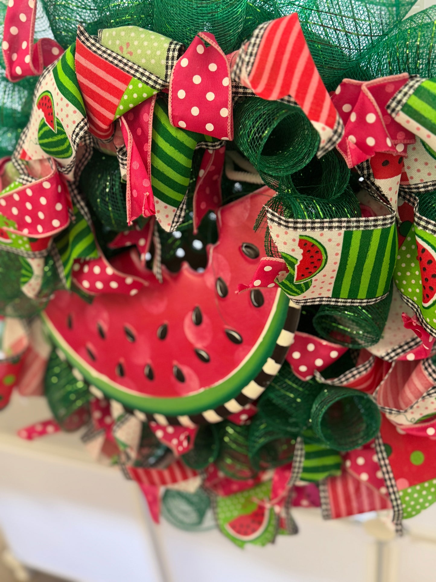 Handmade Deco Mesh Wreaths - Watermelon