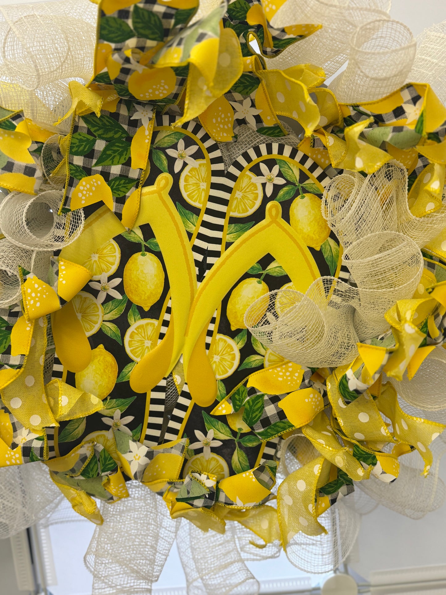 Handmade Deco Mesh Wreaths - Yellow Flip Flops