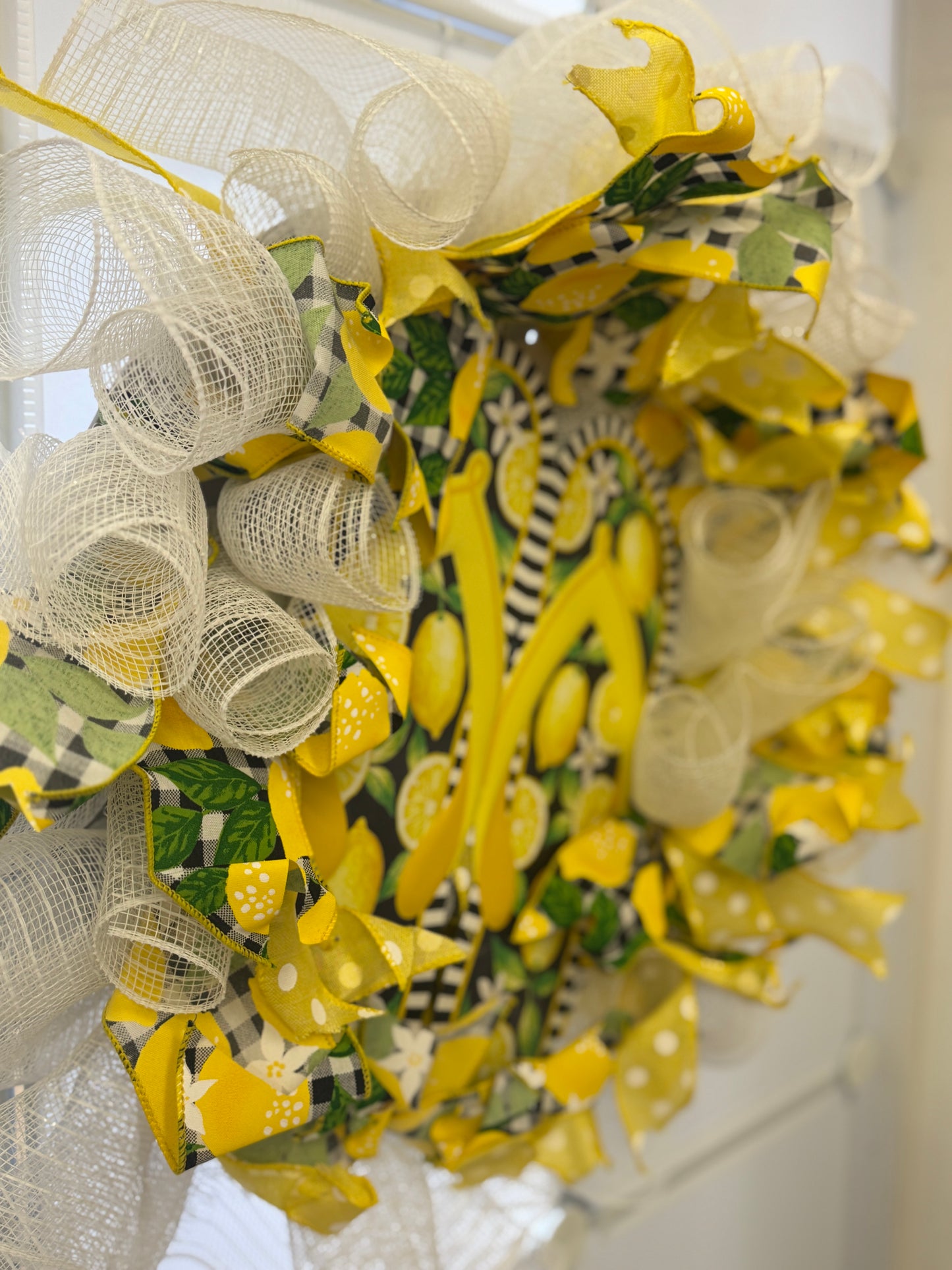 Handmade Deco Mesh Wreaths - Yellow Flip Flops