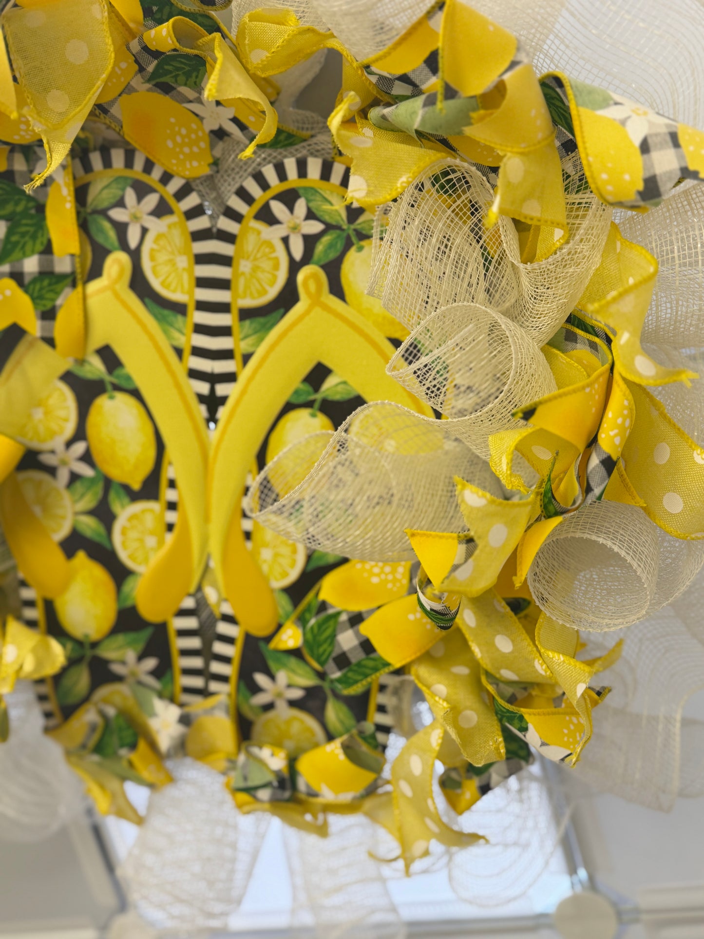Handmade Deco Mesh Wreaths - Yellow Flip Flops