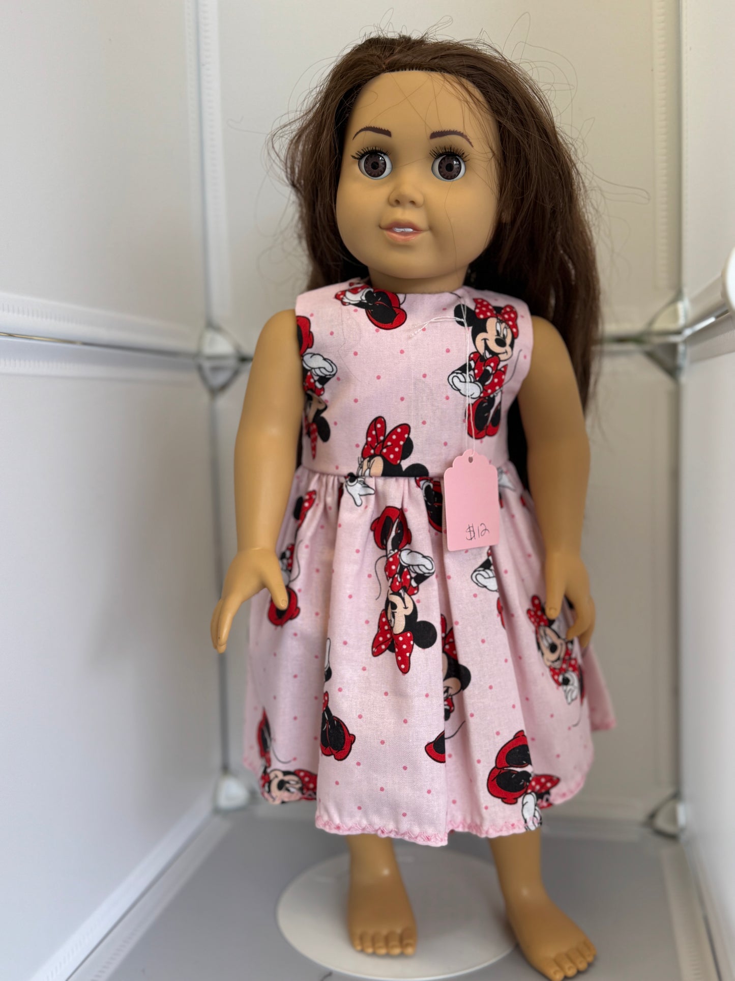 Handmade 18" Doll Clothes - Pink Mouse Dress