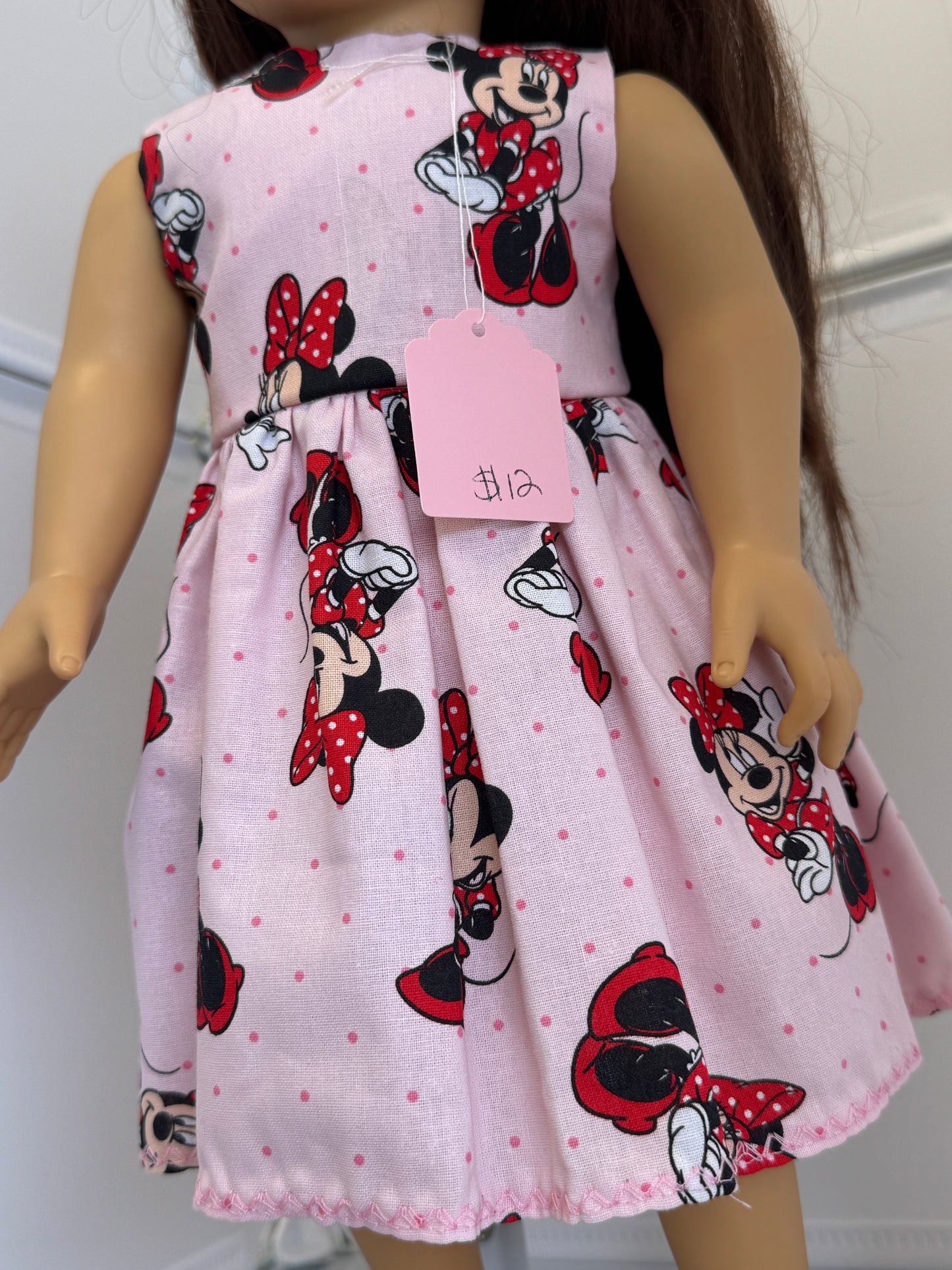 Handmade 18" Doll Clothes - Pink Mouse Dress