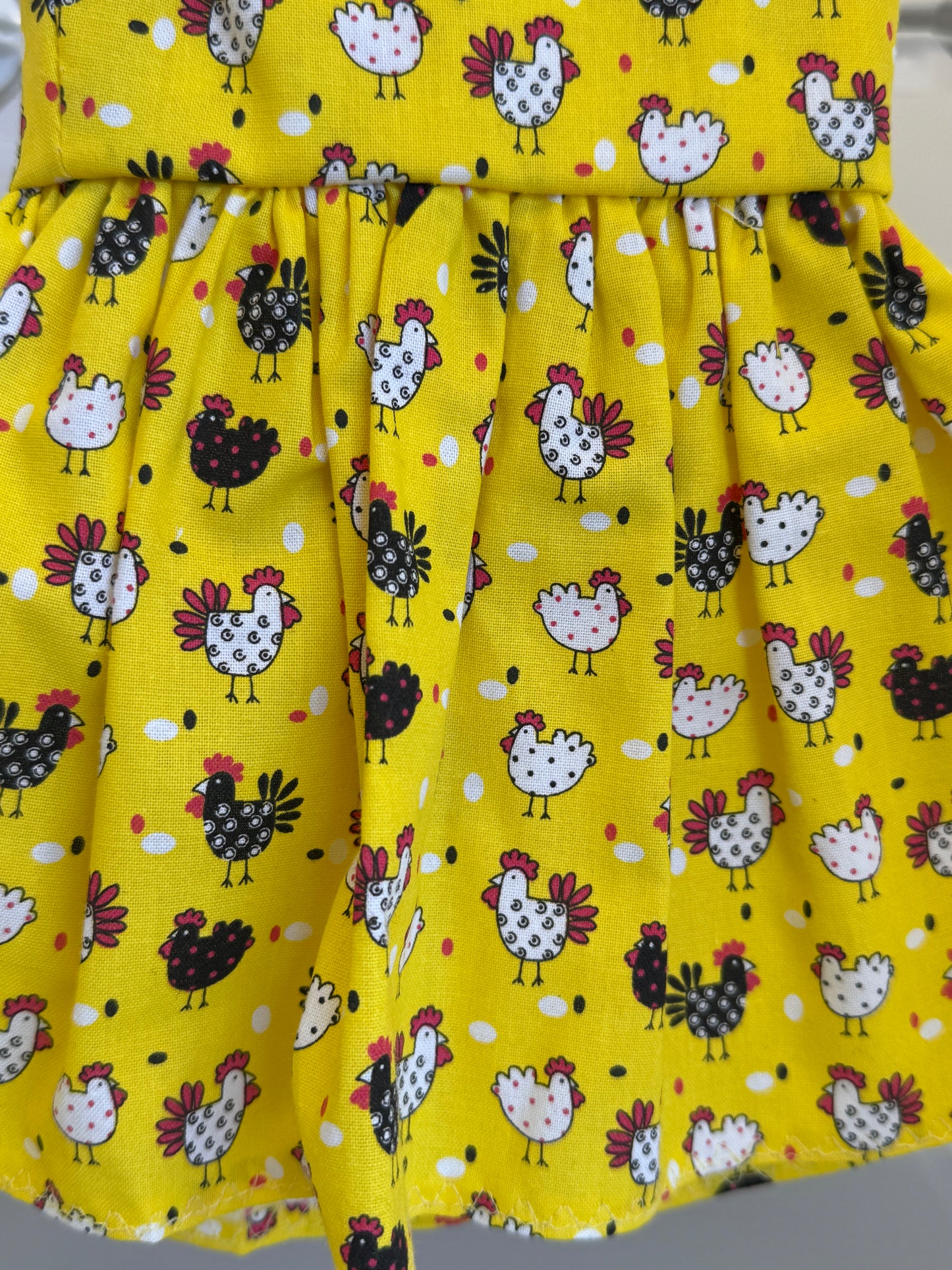 Handmade 18" Doll Clothes – Yellow Chicken Dress w/ Bow