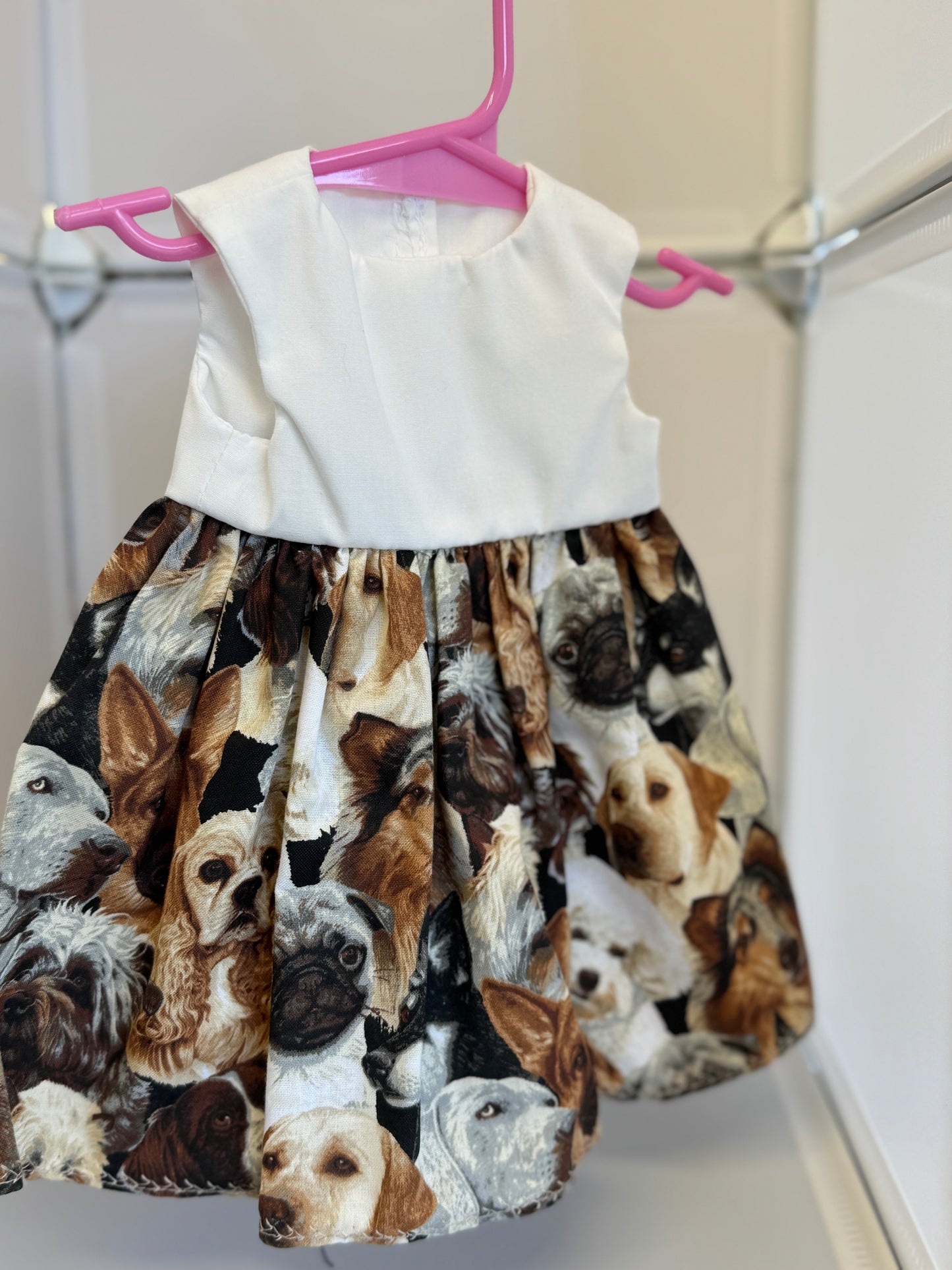 Handmade 18" Doll Clothes – Dog Dress w/ Bow