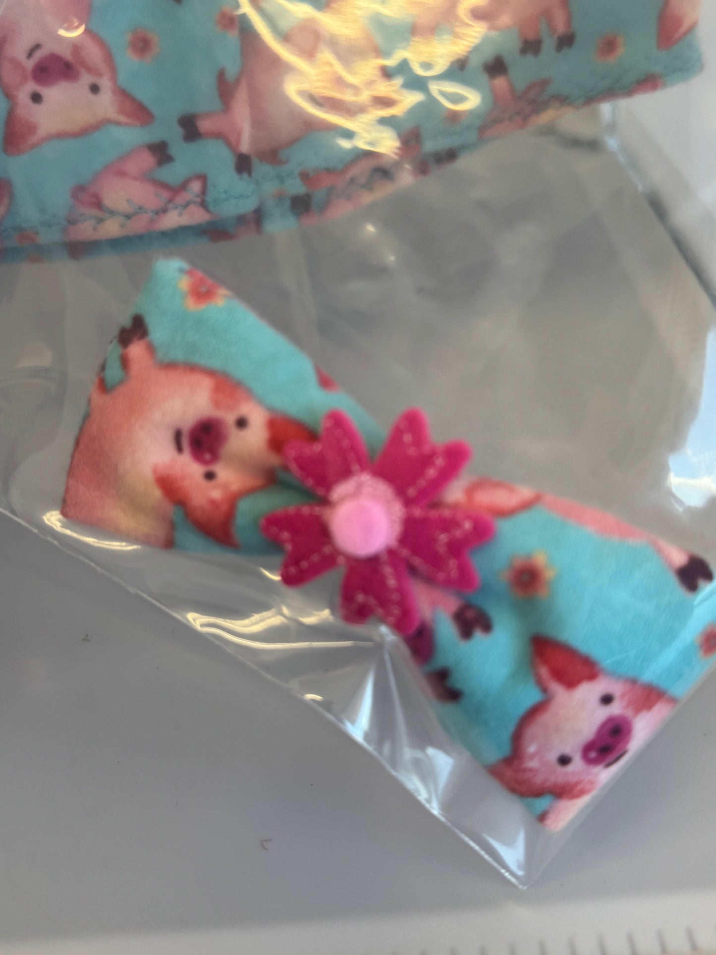 Handmade 18" Doll Clothes – Blue Pig Dress w/ Bow