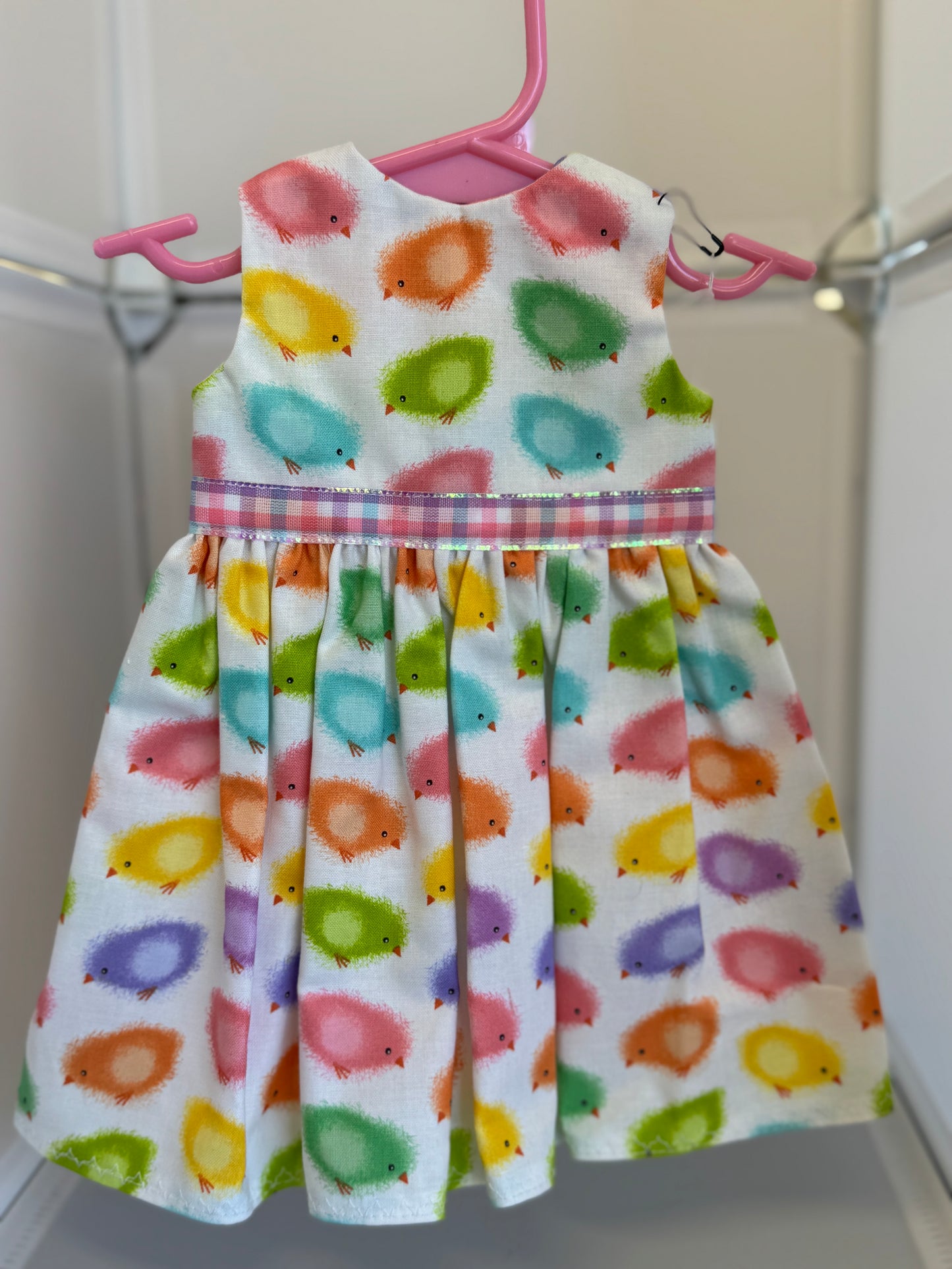 Handmade 18" Doll Clothes – Chicks Dress w/ Bow