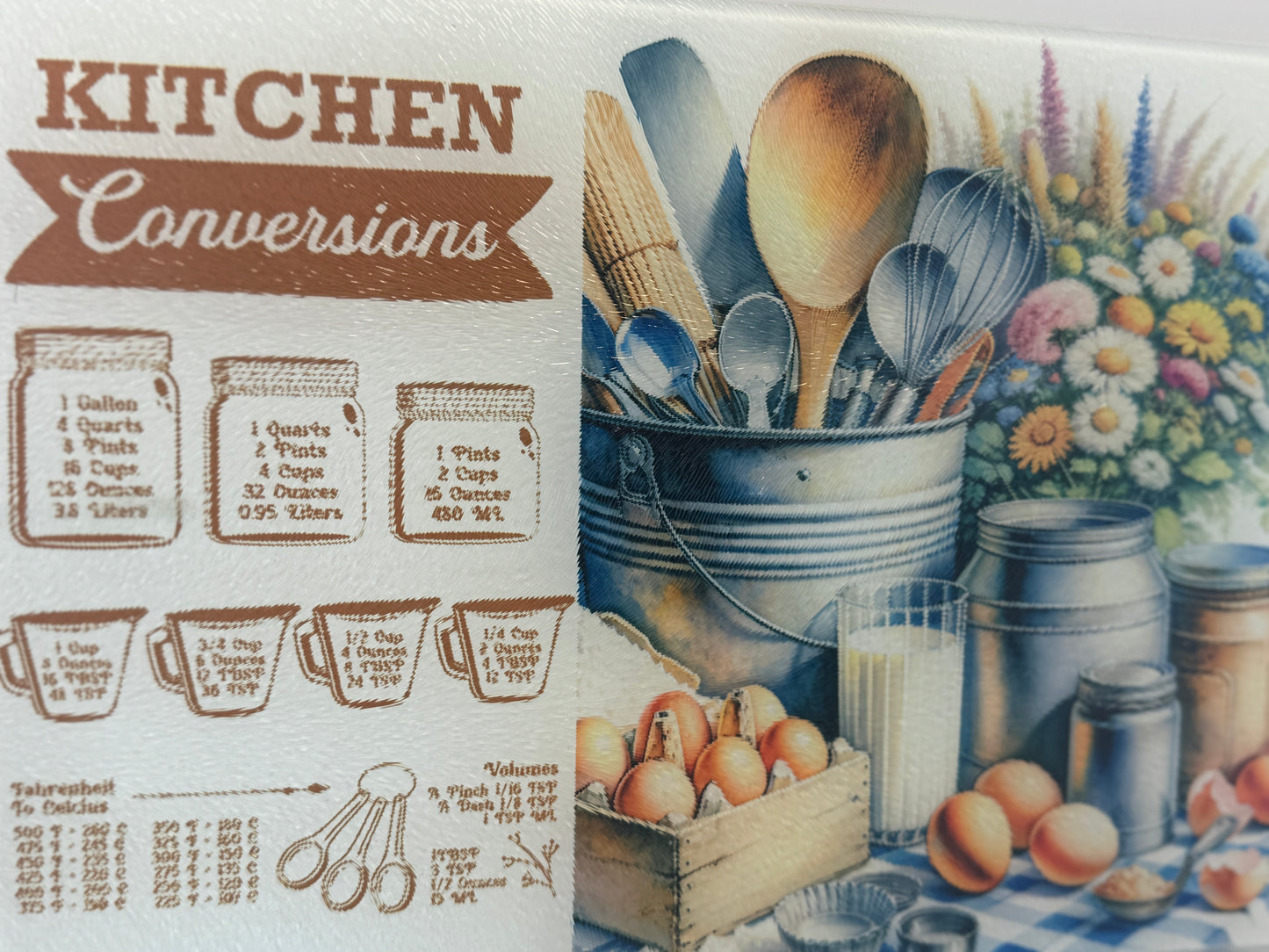 Custom 8" x 11" Glass Cutting Board – Personalized Kitchen Decor - Kitchen Conversions
